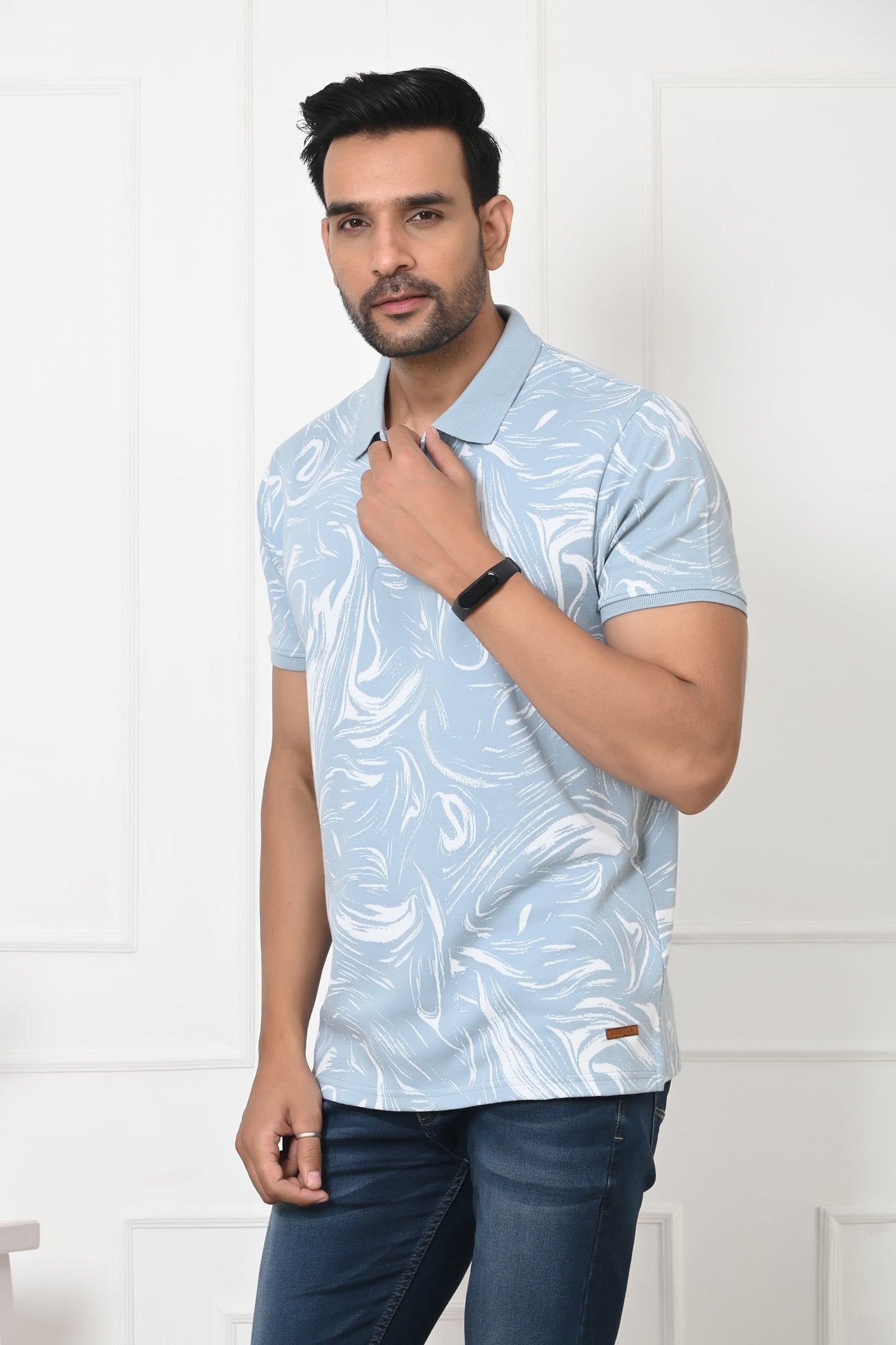Arbour Men Polo Neck All Over Print T-Shirt
