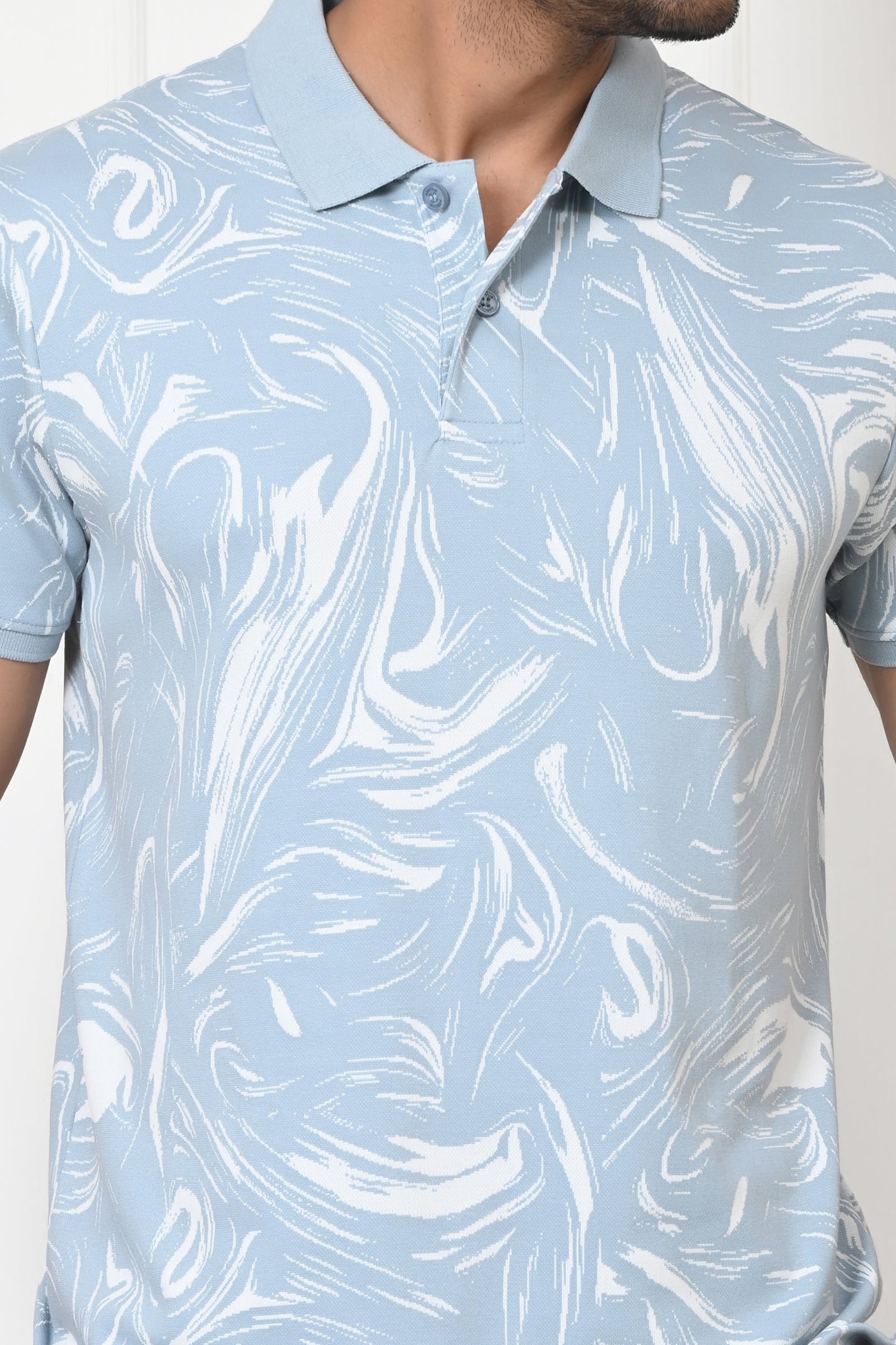 Arbour Men Polo Neck All Over Print T-Shirt