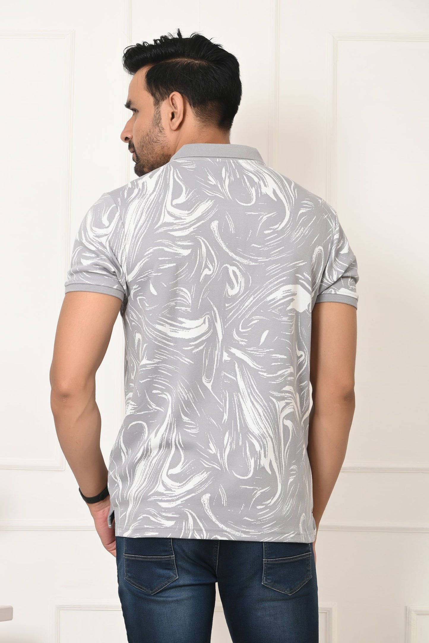 Arbour Men Polo Neck All Over Print T-Shirt