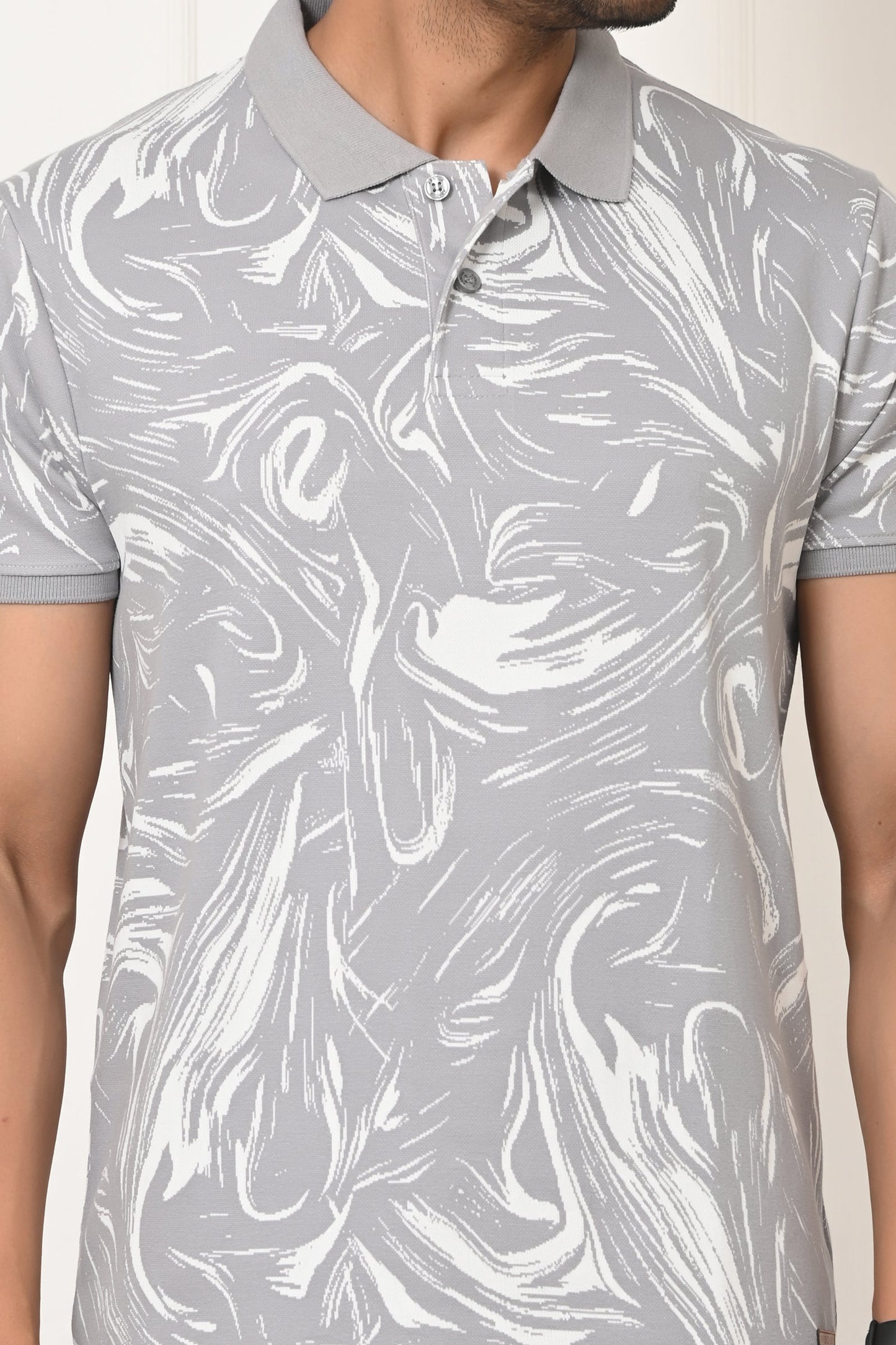 Arbour Men Polo Neck All Over Print T-Shirt