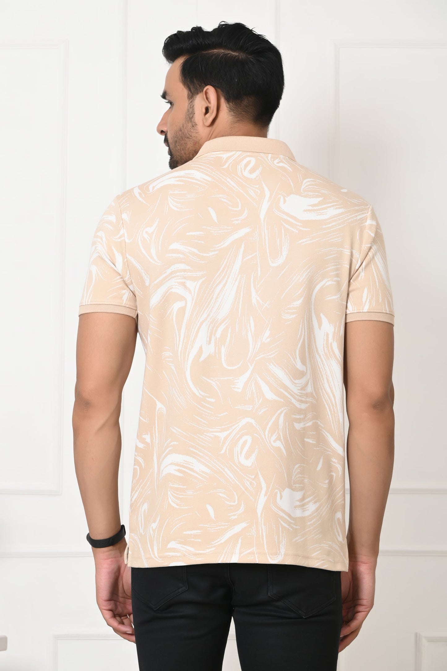 Arbour Men Polo Neck All Over Print T-Shirt