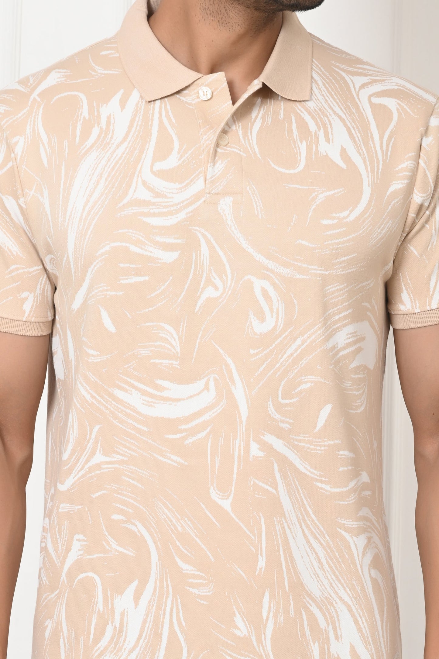 Arbour Men Polo Neck All Over Print T-Shirt