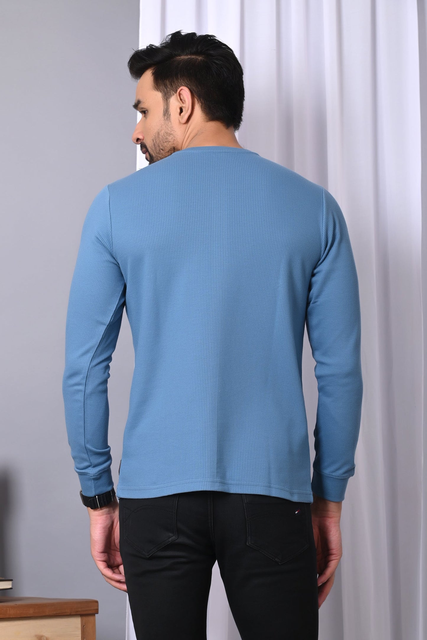 Arbour Men Henley Neck Full Sleeves T-Shirt
