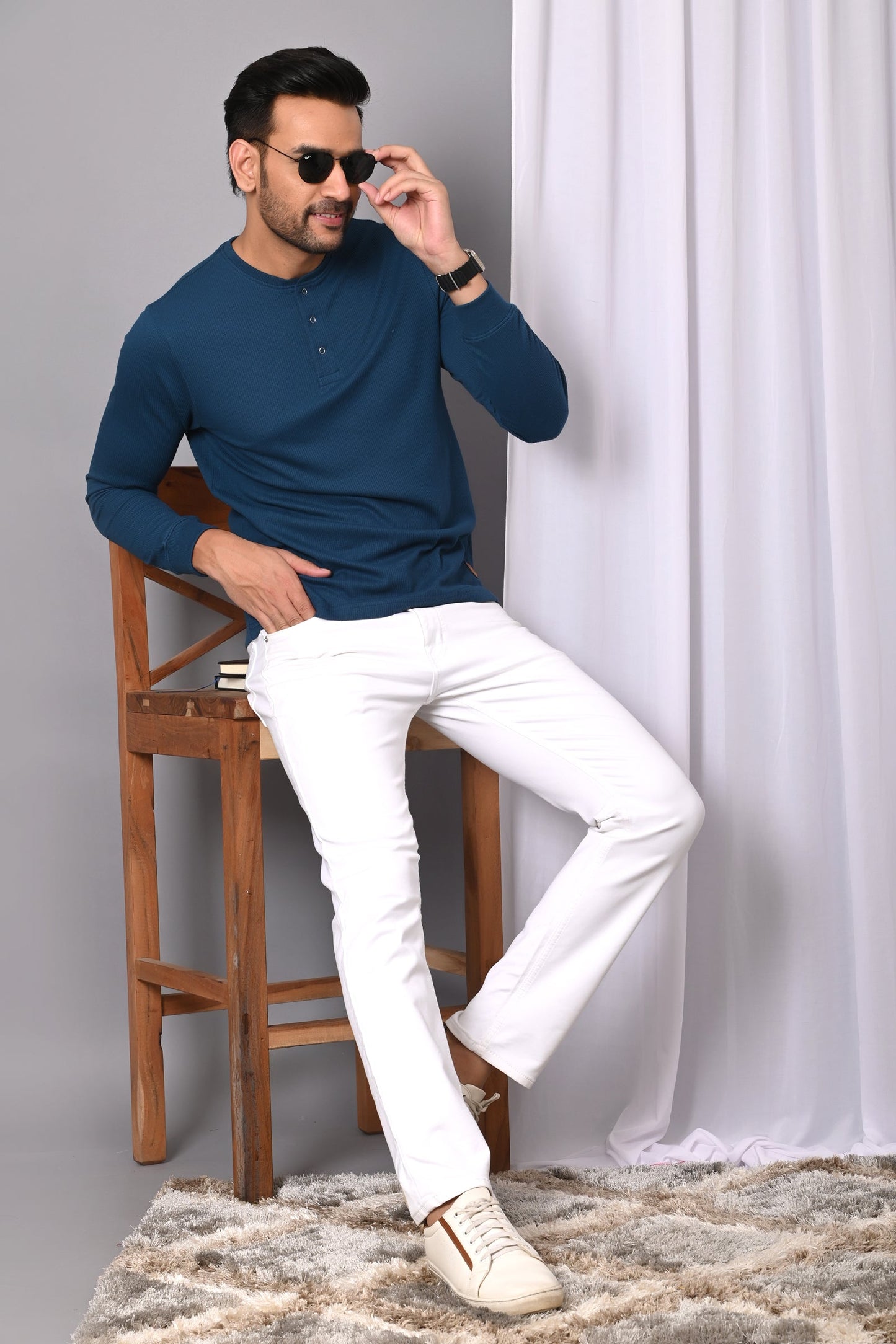 Arbour Men Henley Neck Full Sleeves T-Shirt