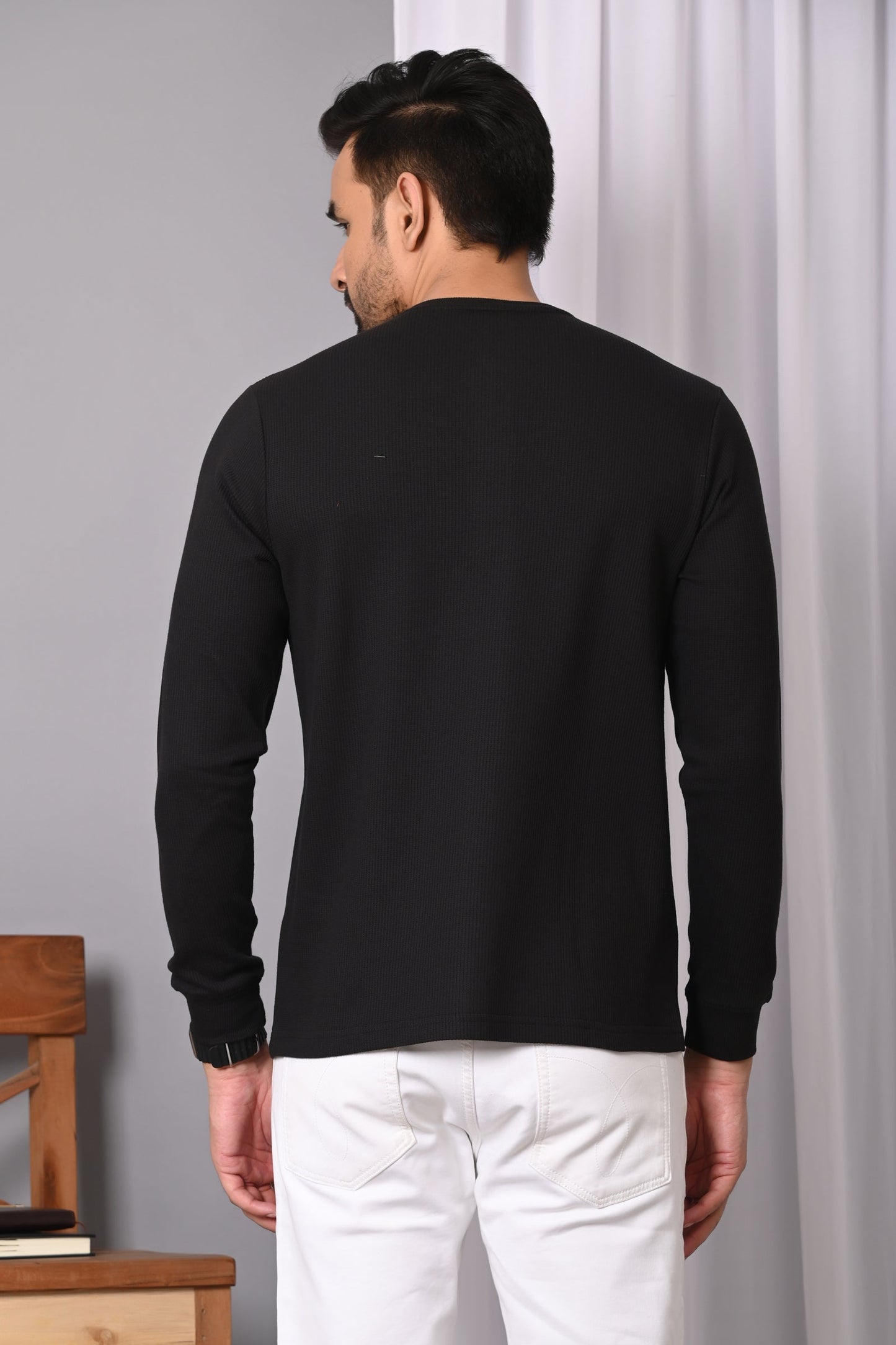 Arbour Men Henley Neck Full Sleeves T-Shirt