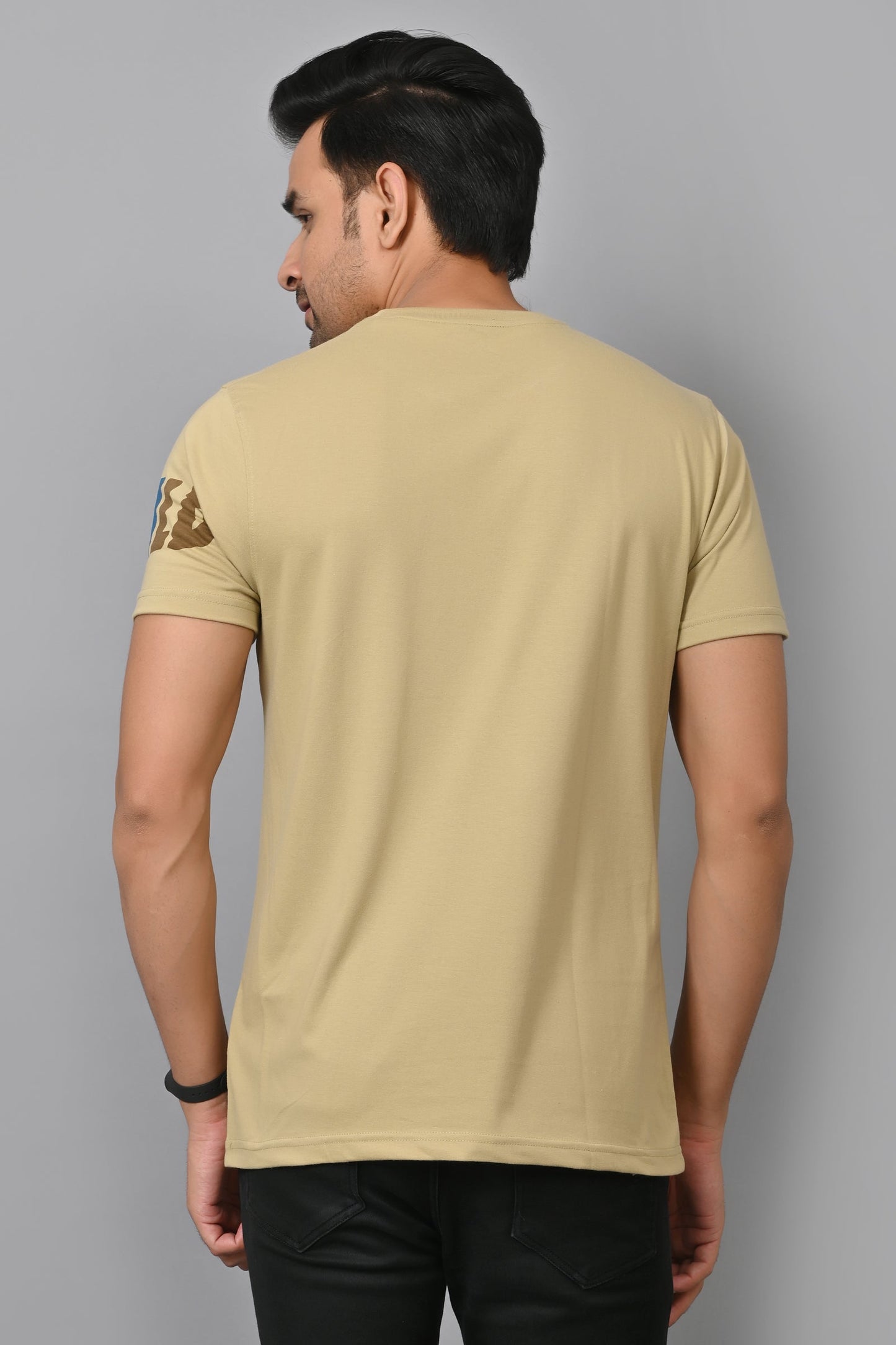 Arbour Men Printed Round Neck Cotton Blend T-Shirt