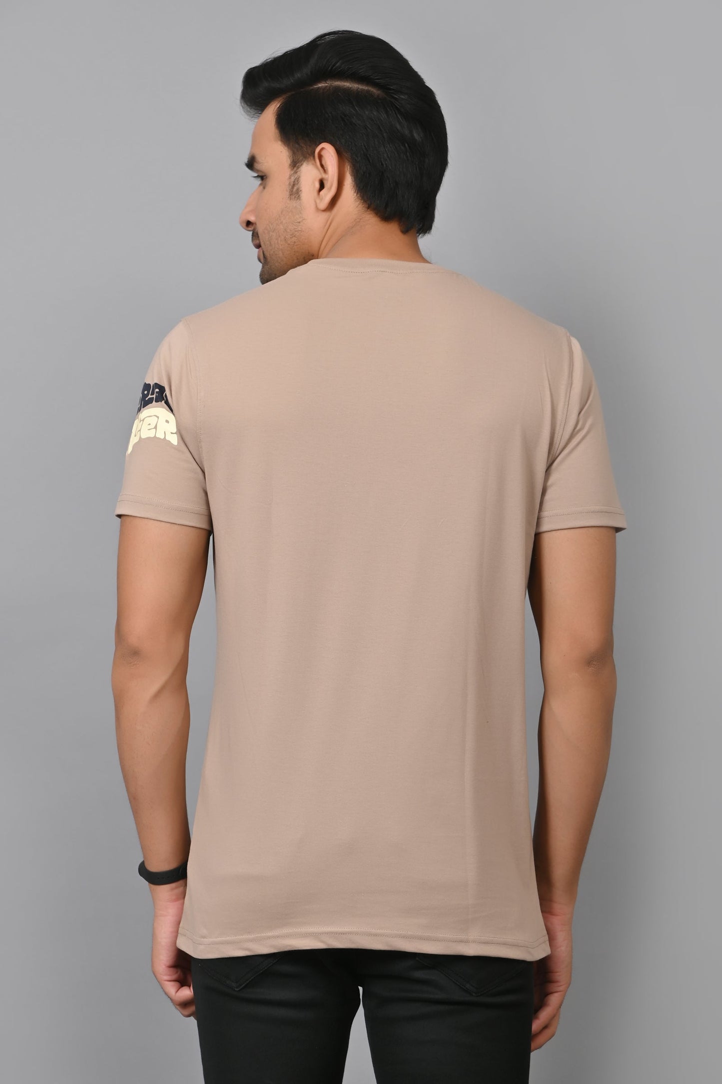 Arbour Men Printed Round Neck Cotton Blend T-Shirt