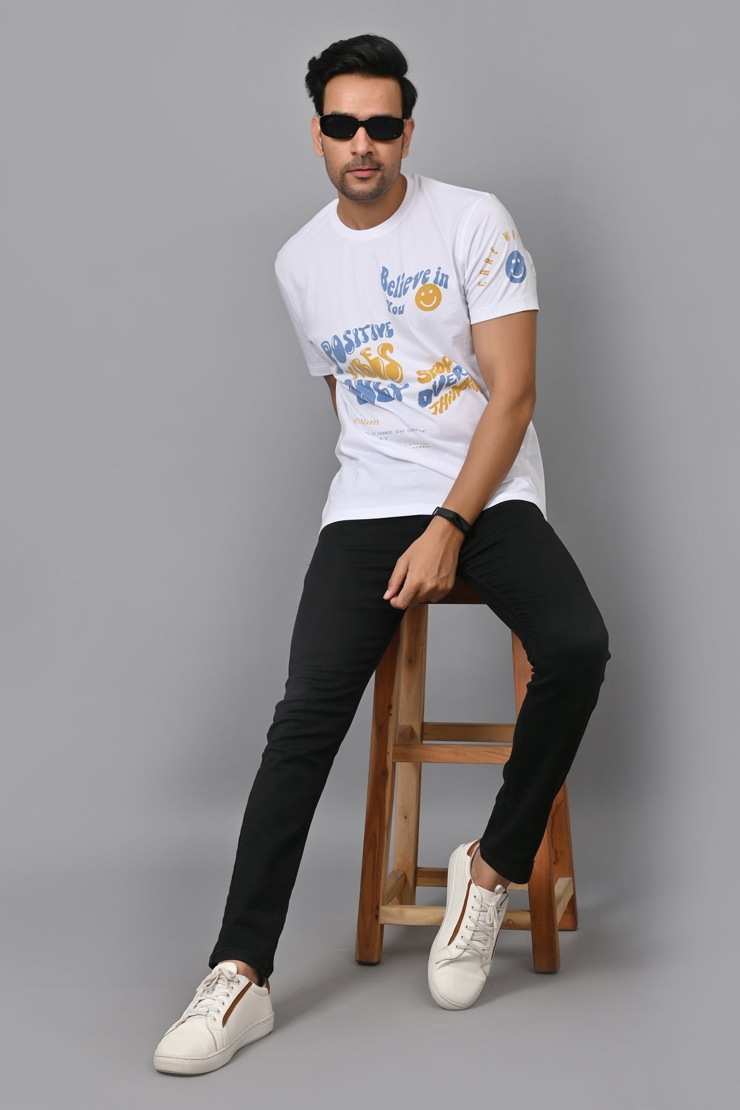 Arbour Men Printed Round Neck Cotton Blend T-Shirt