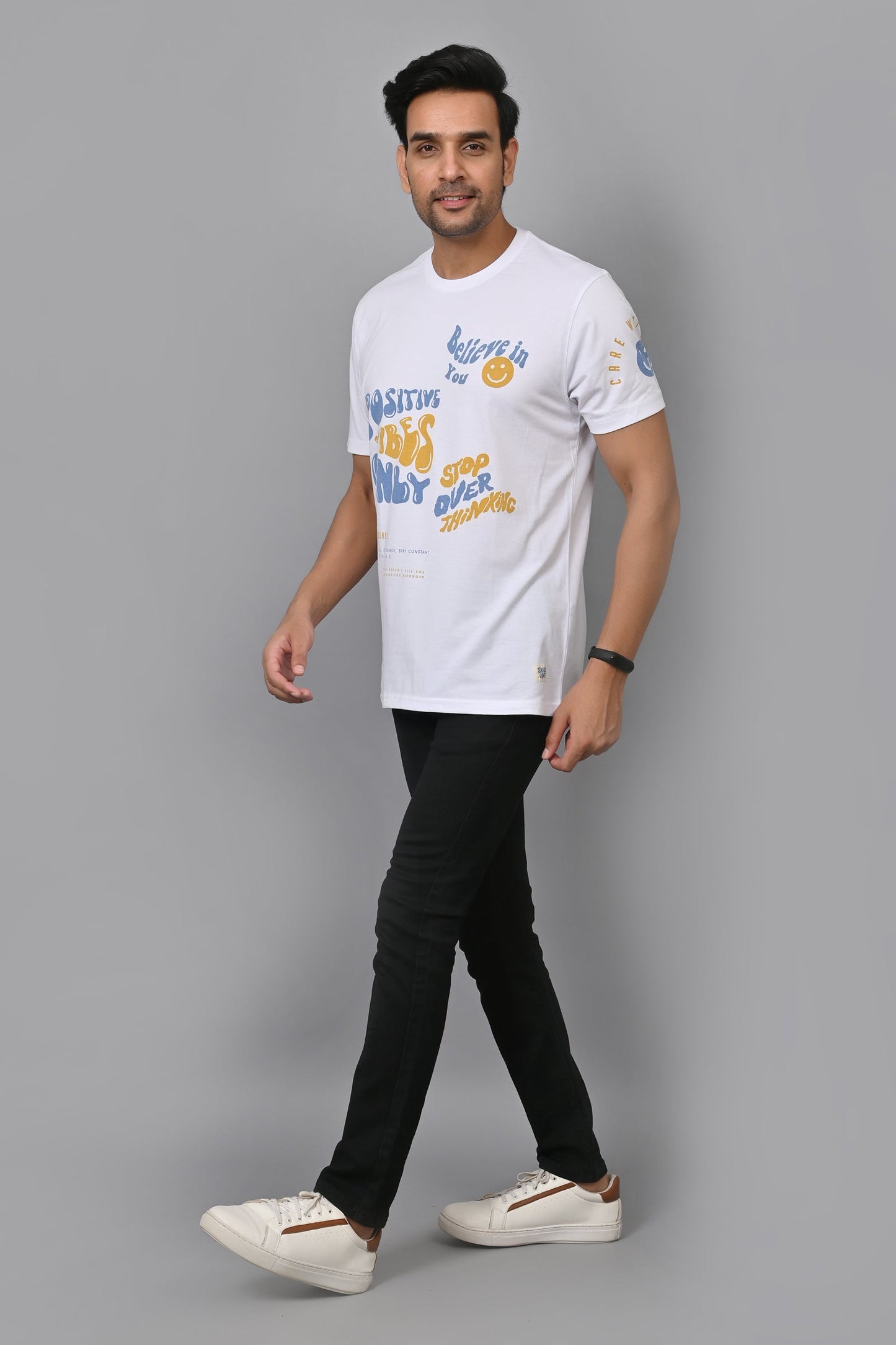 Arbour Men Printed Round Neck Cotton Blend T-Shirt