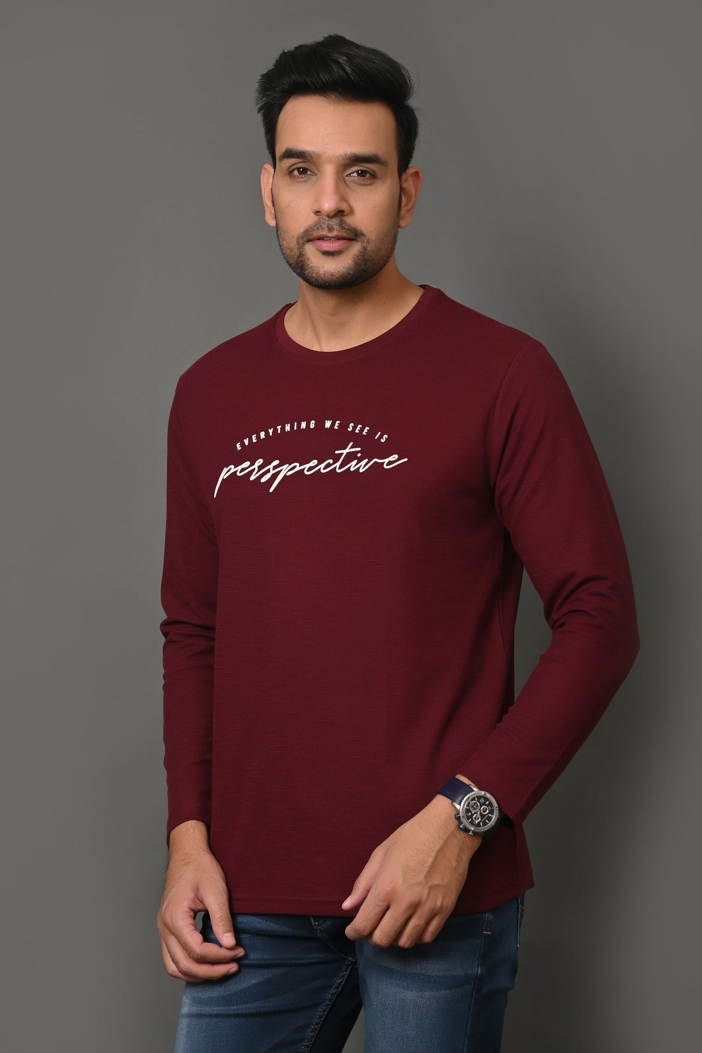 Arbour Men Round Neck Printed Full Sleeves T-Shirt