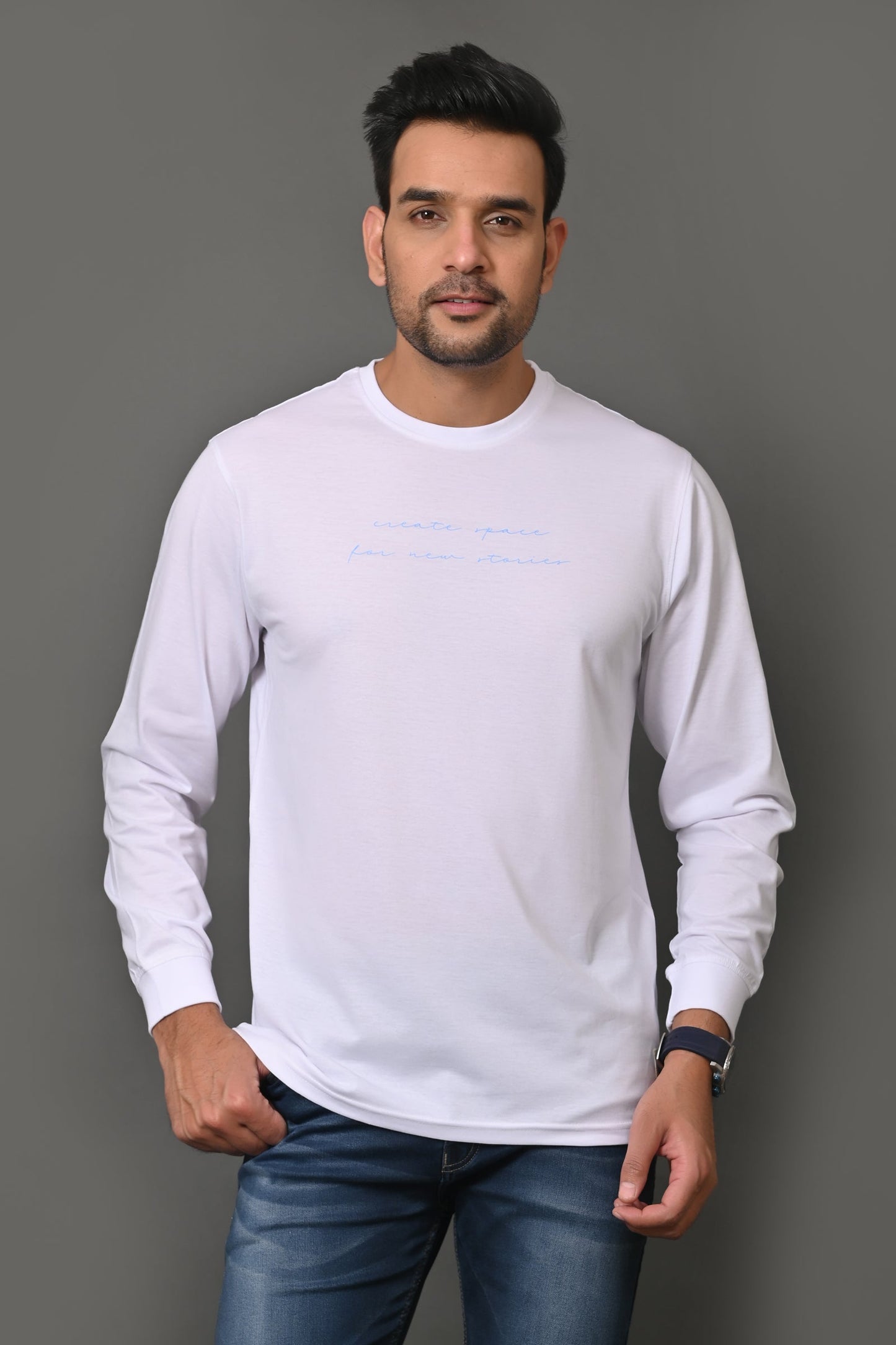 Arbour Men Printed Round Neck Cotton Blend T-Shirt