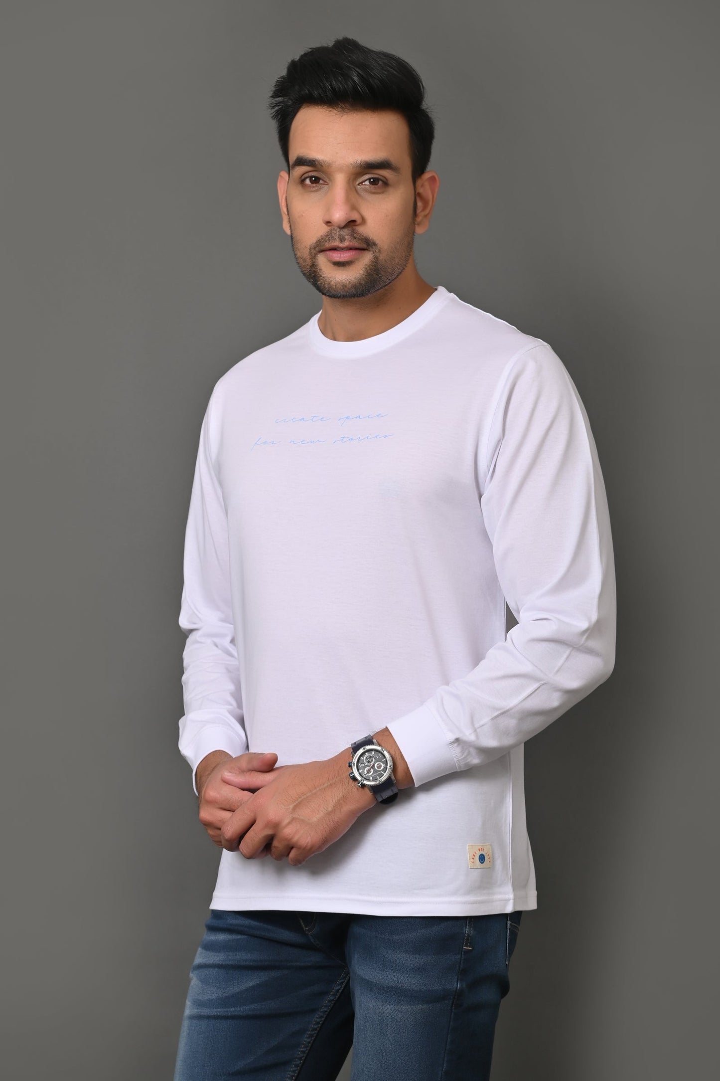 Arbour Men Printed Round Neck Cotton Blend T-Shirt