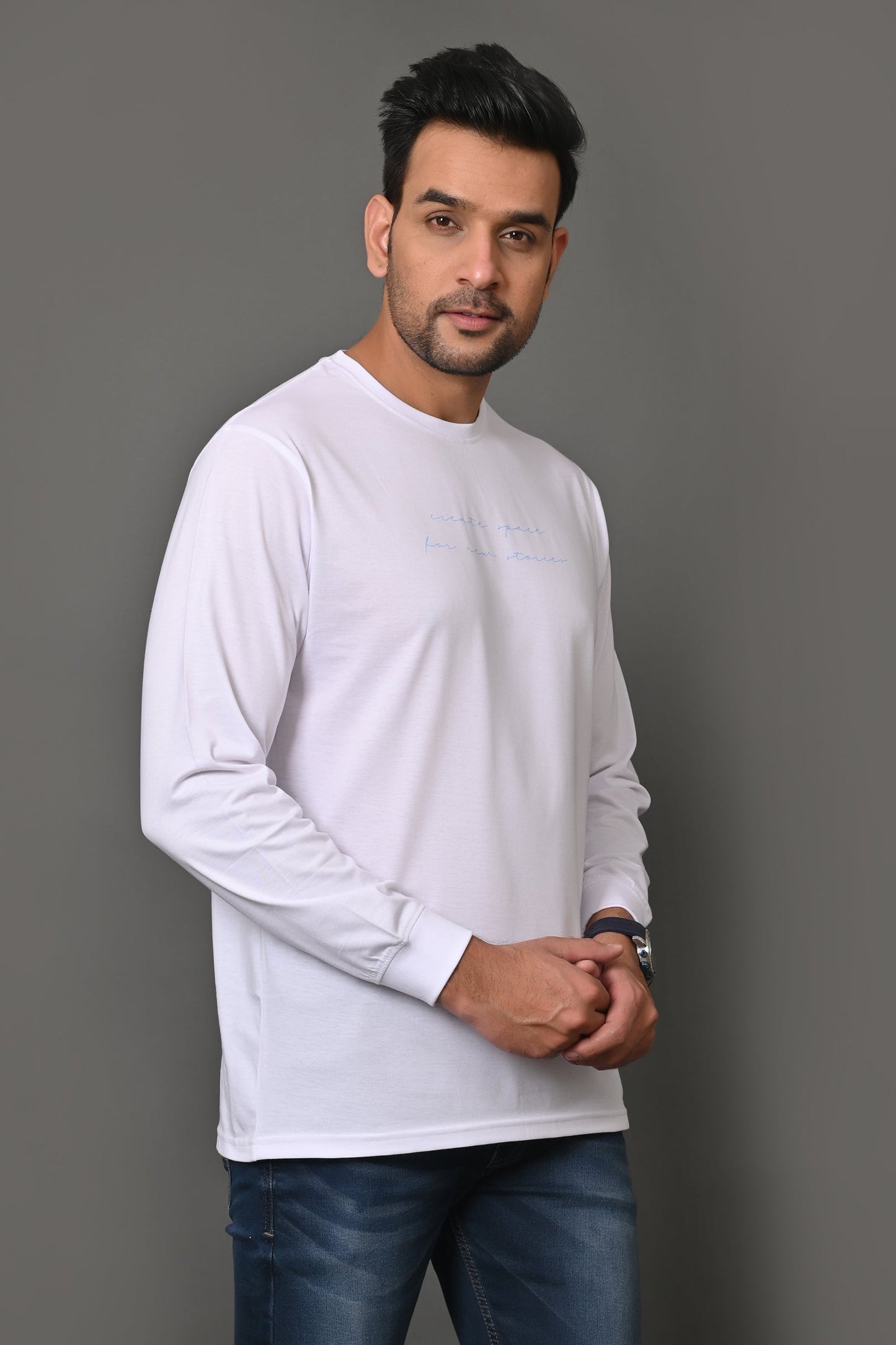 Arbour Men Printed Round Neck Cotton Blend T-Shirt
