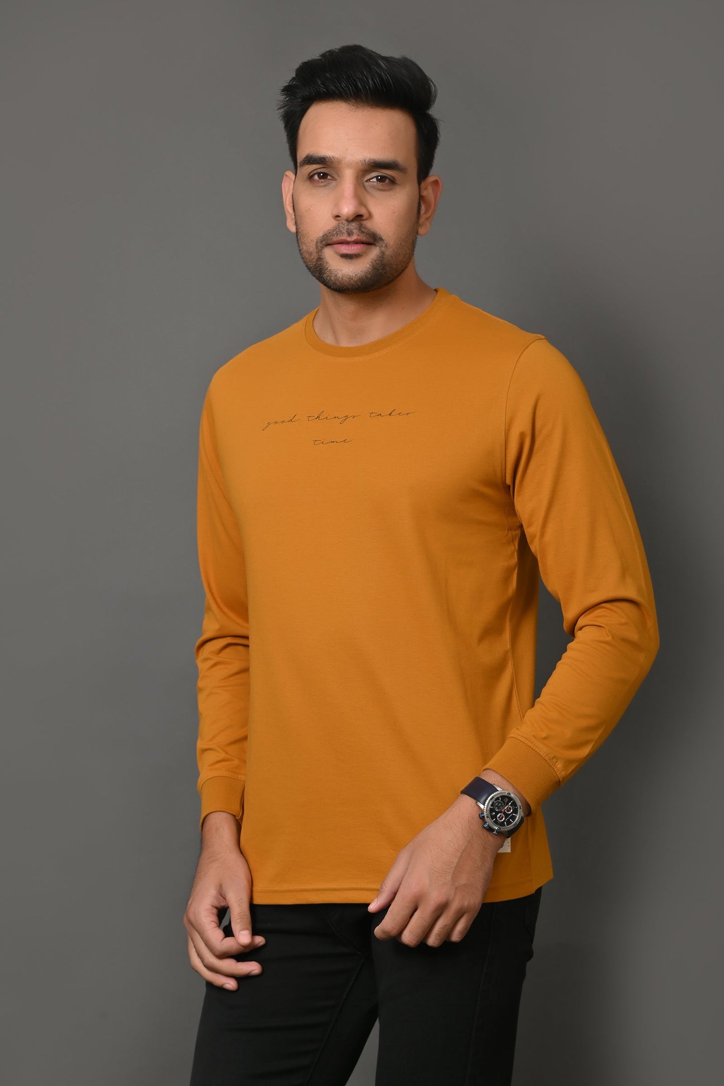 Arbour Men Printed Round Neck Cotton Blend T-Shirt