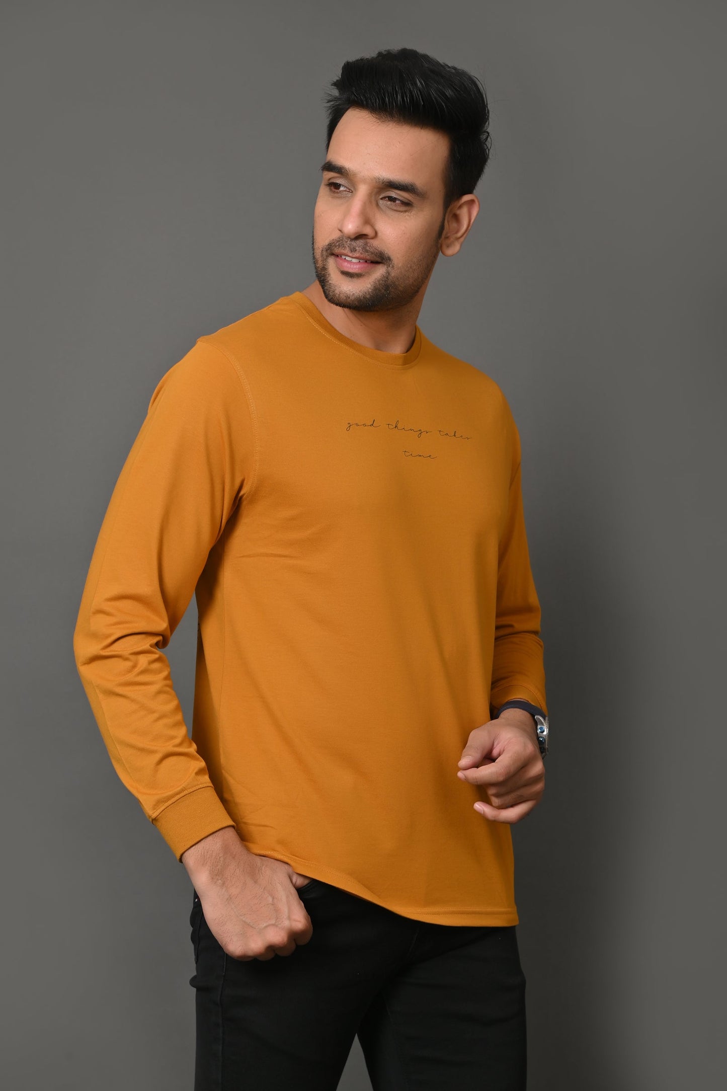 Arbour Men Printed Round Neck Cotton Blend T-Shirt