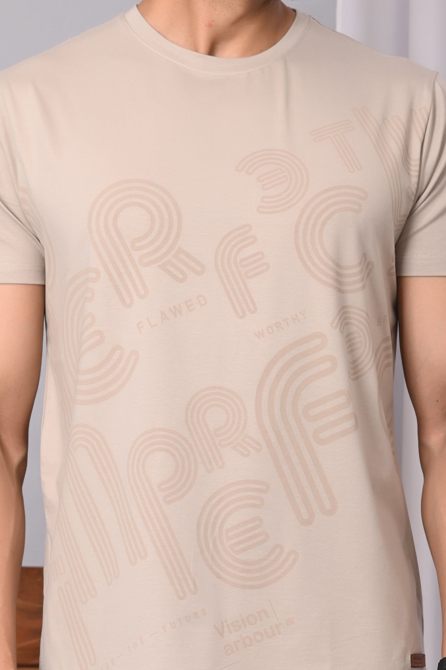 Arbour Men Round Neck Cotton Blend T-Shirt