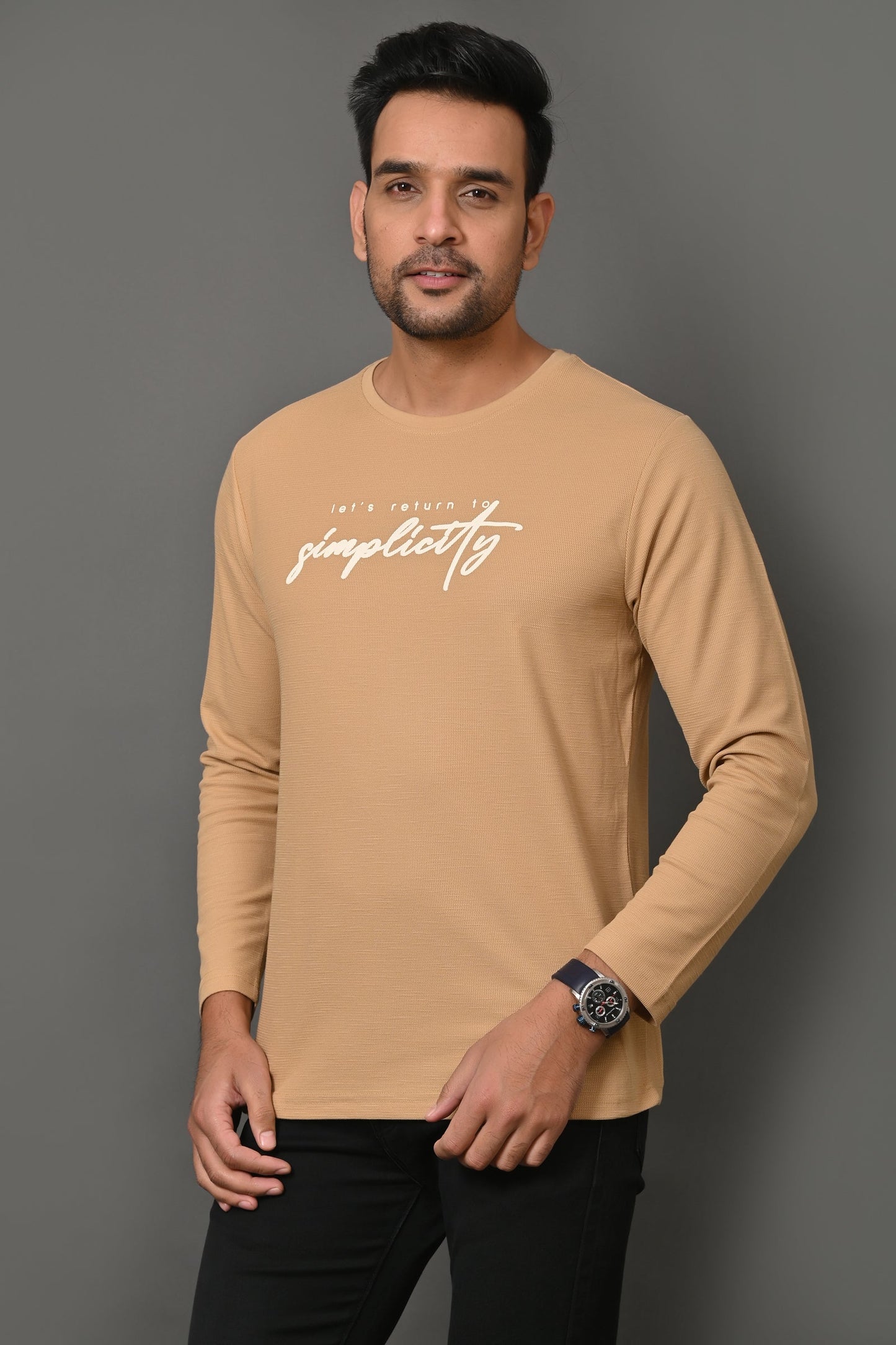 Arbour Men Round Neck Printed Full Sleeves T-Shirt