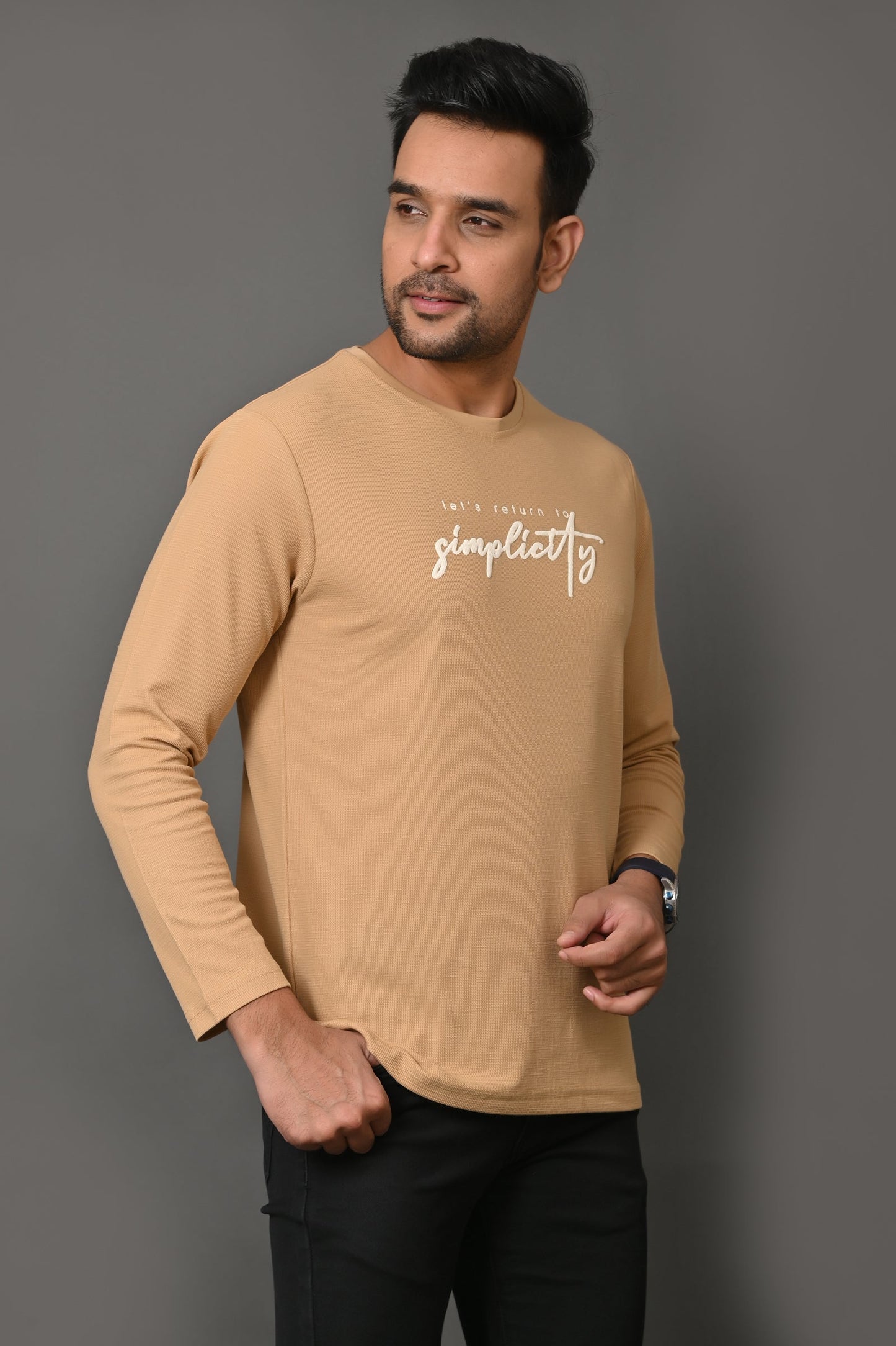 Arbour Men Round Neck Printed Full Sleeves T-Shirt