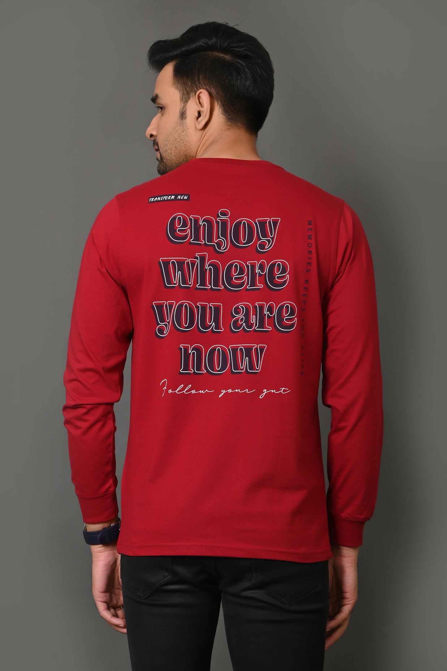 Arbour Men Printed Round Neck Cotton Blend T-Shirt