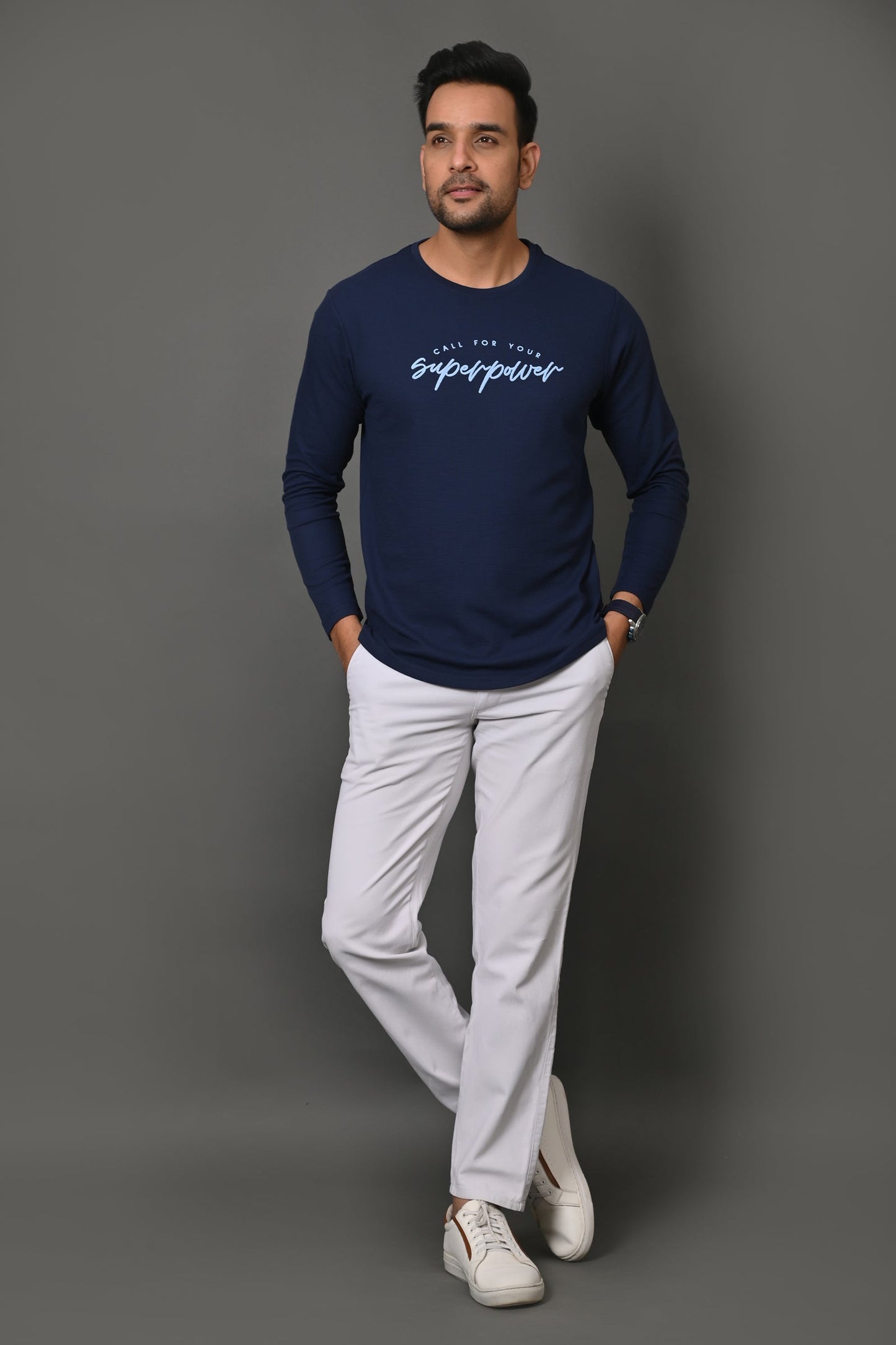Arbour Men Round Neck Printed Full Sleeves T-Shirt