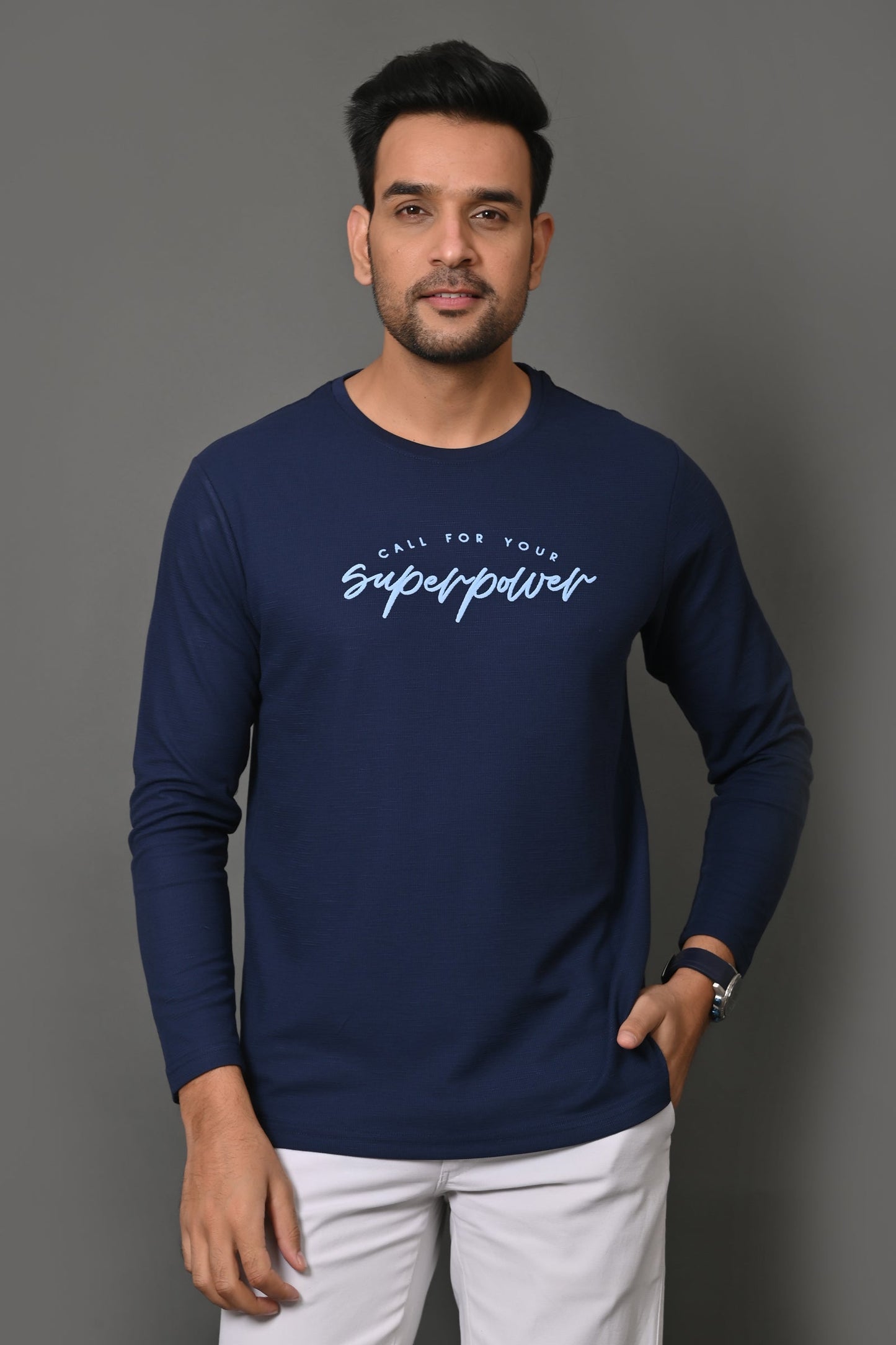 Arbour Men Round Neck Printed Full Sleeves T-Shirt