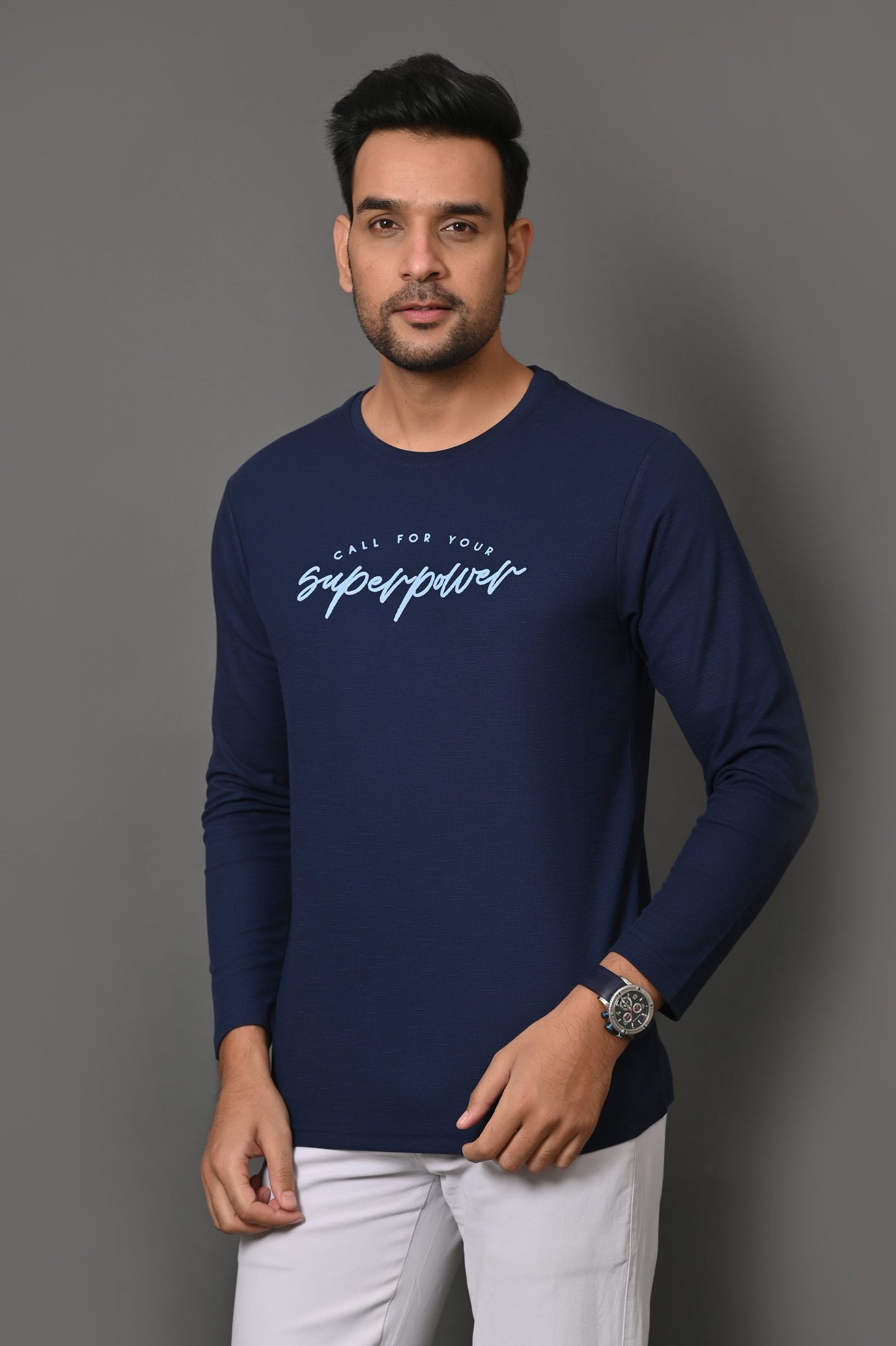 Arbour Men Round Neck Printed Full Sleeves T-Shirt