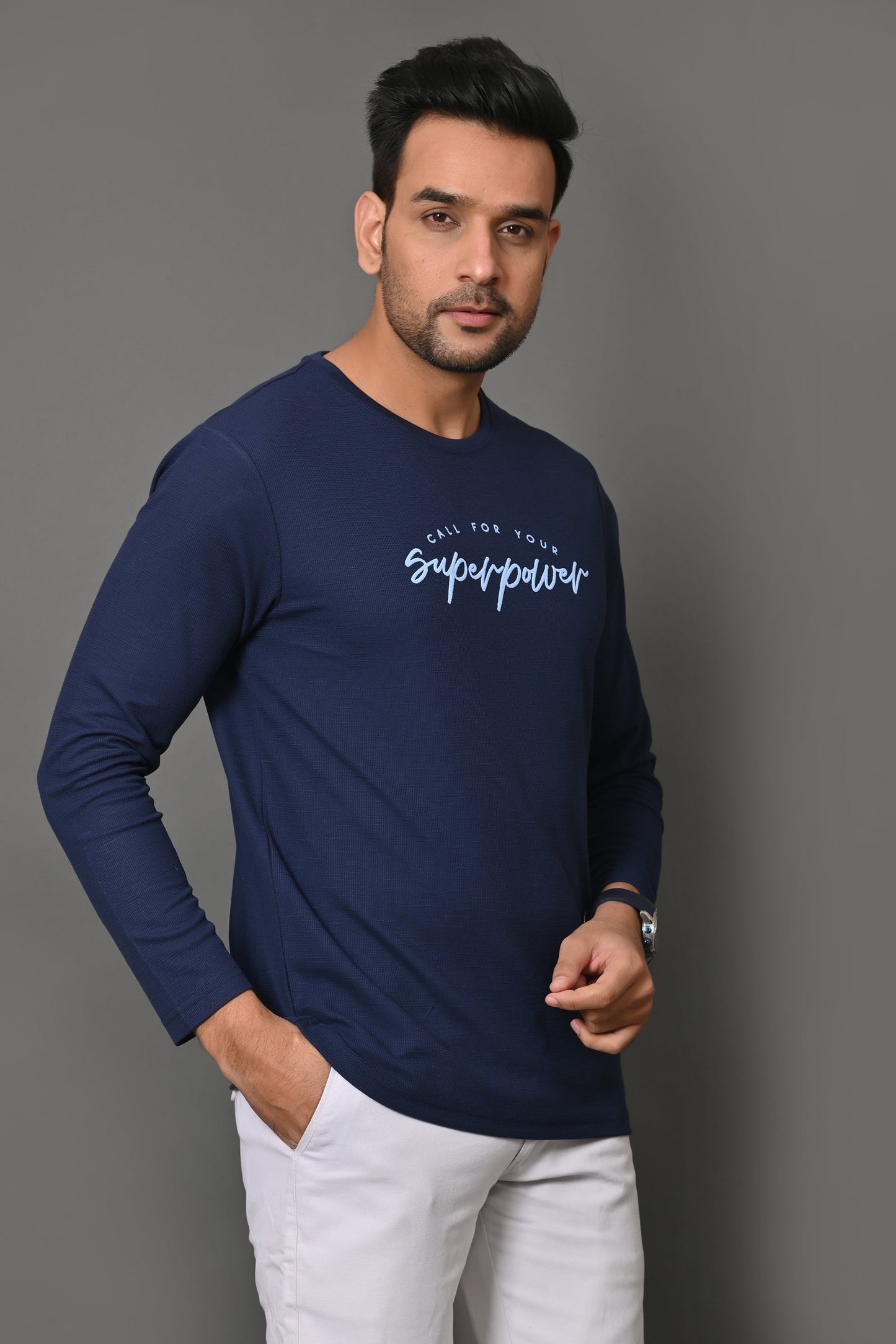 Arbour Men Round Neck Printed Full Sleeves T-Shirt