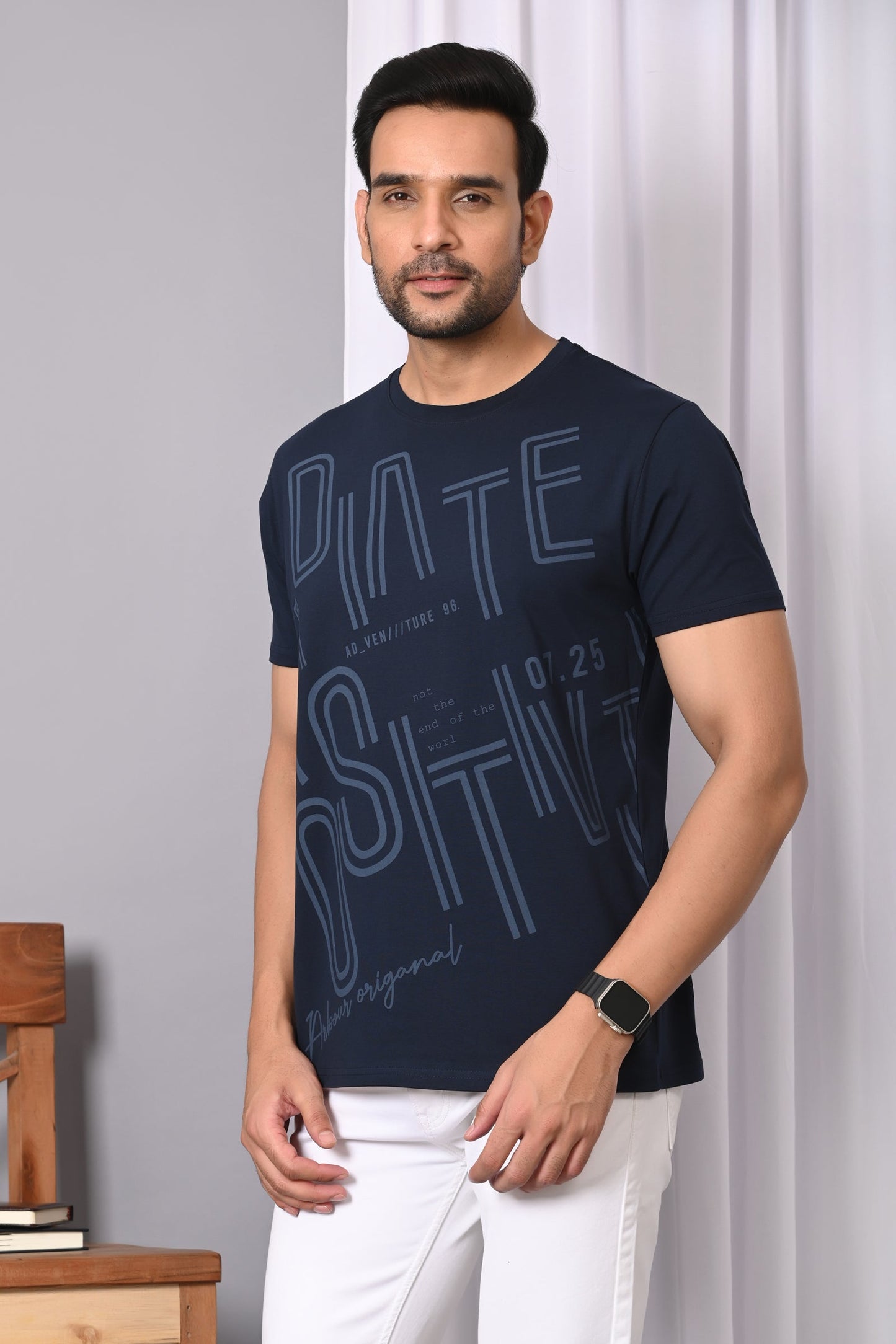 Arbour Men Round Neck Cotton Blend T-Shirt