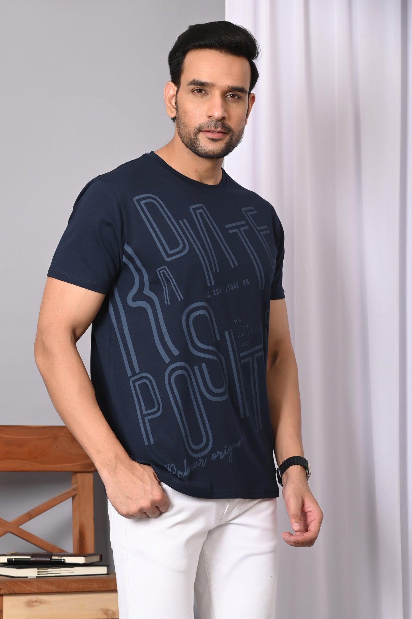 Arbour Men Round Neck Cotton Blend T-Shirt