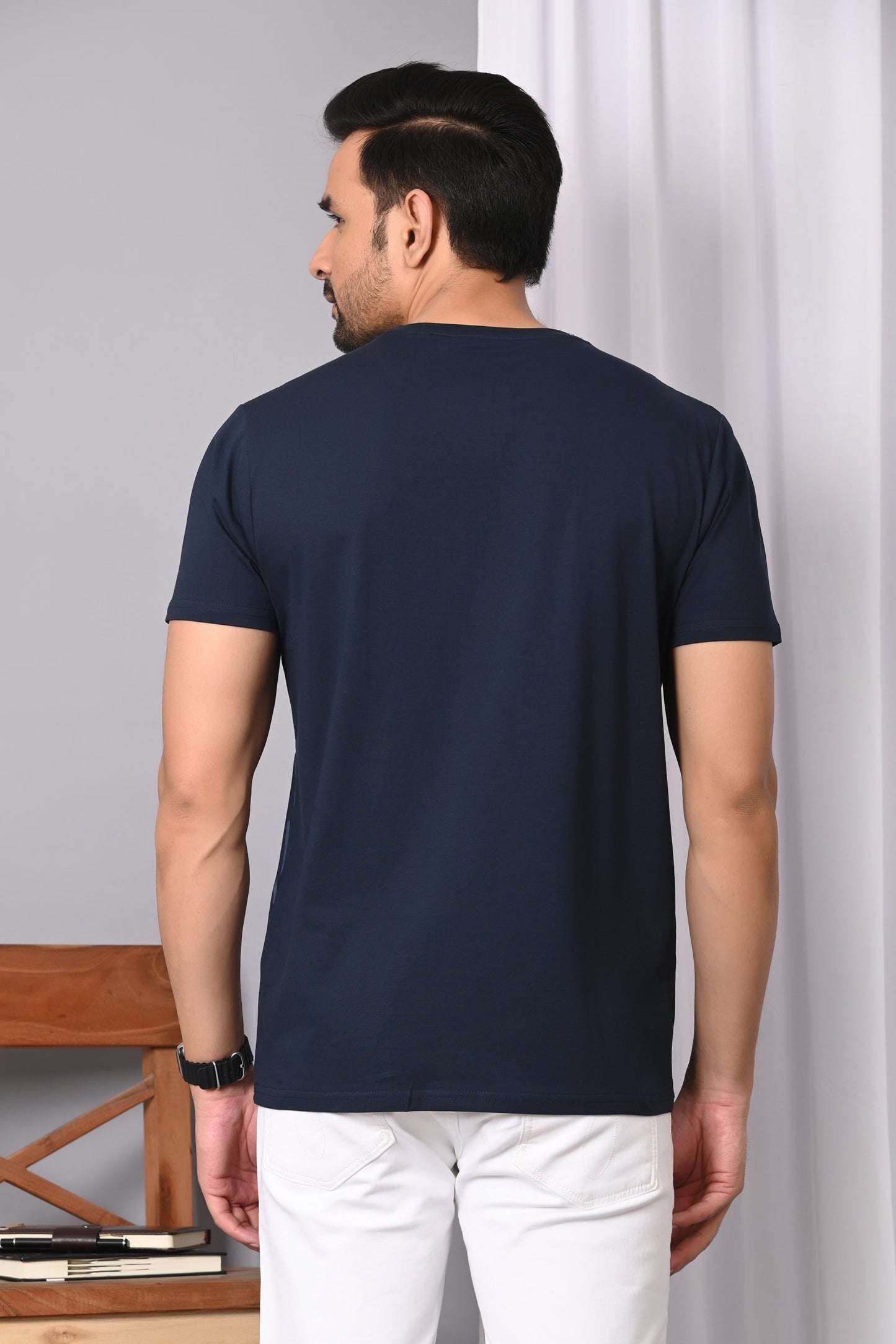 Arbour Men Round Neck Cotton Blend T-Shirt