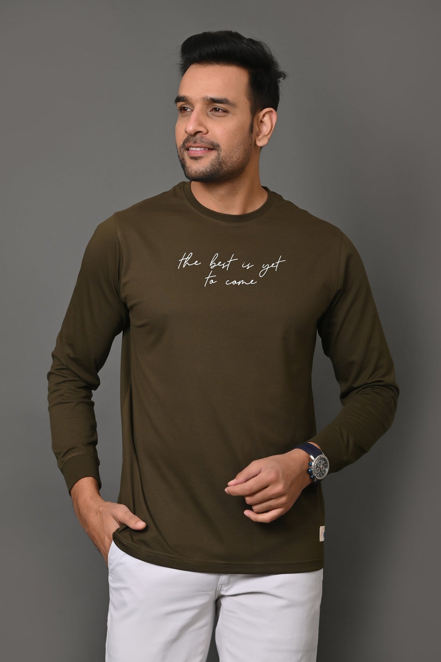 Arbour Men Printed Round Neck Cotton Blend T-Shirt
