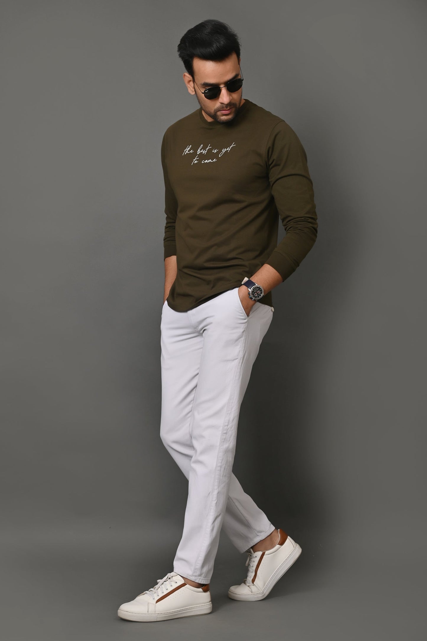 Arbour Men Printed Round Neck Cotton Blend T-Shirt