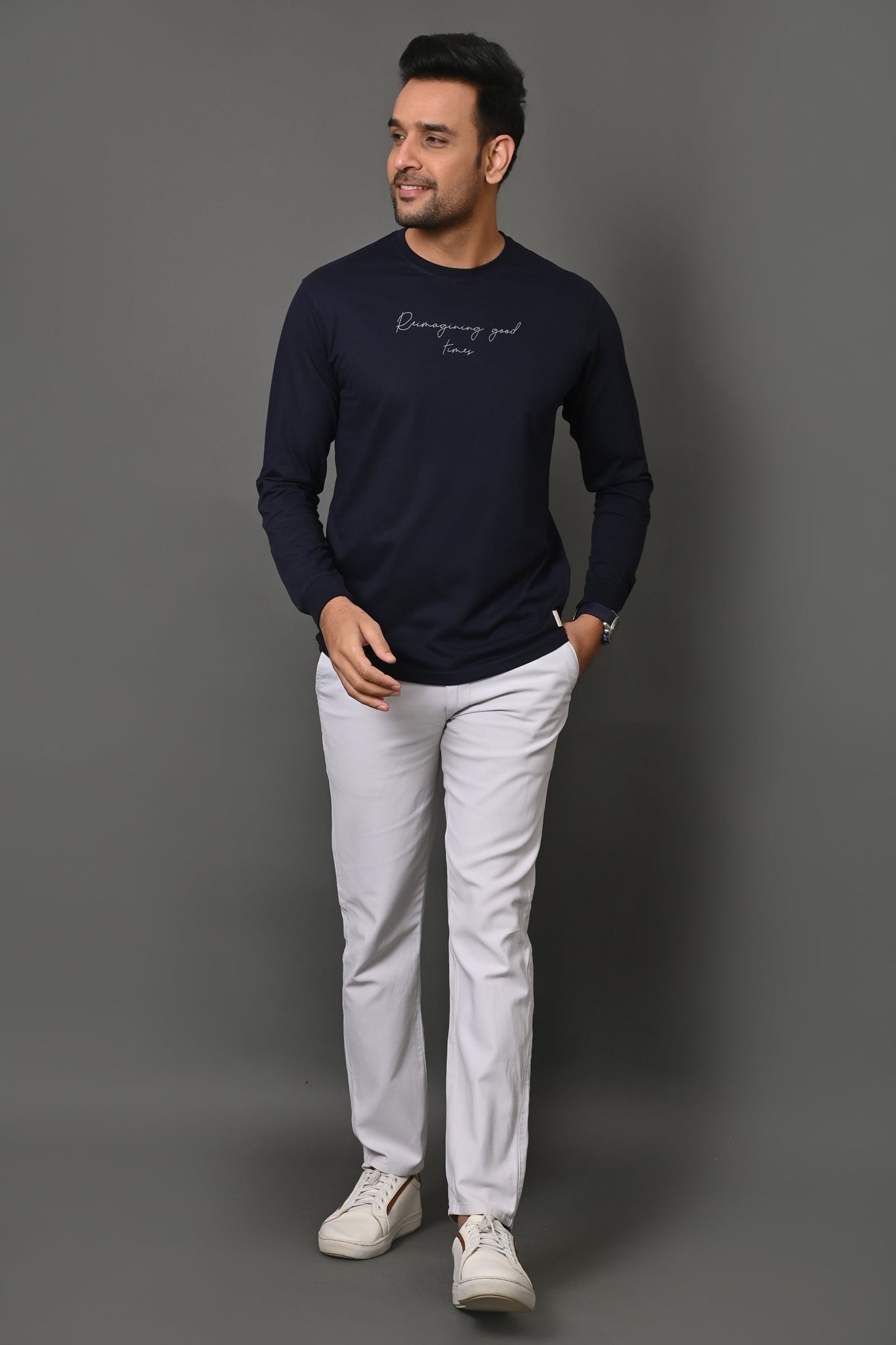 Arbour Men Printed Round Neck Cotton Blend T-Shirt