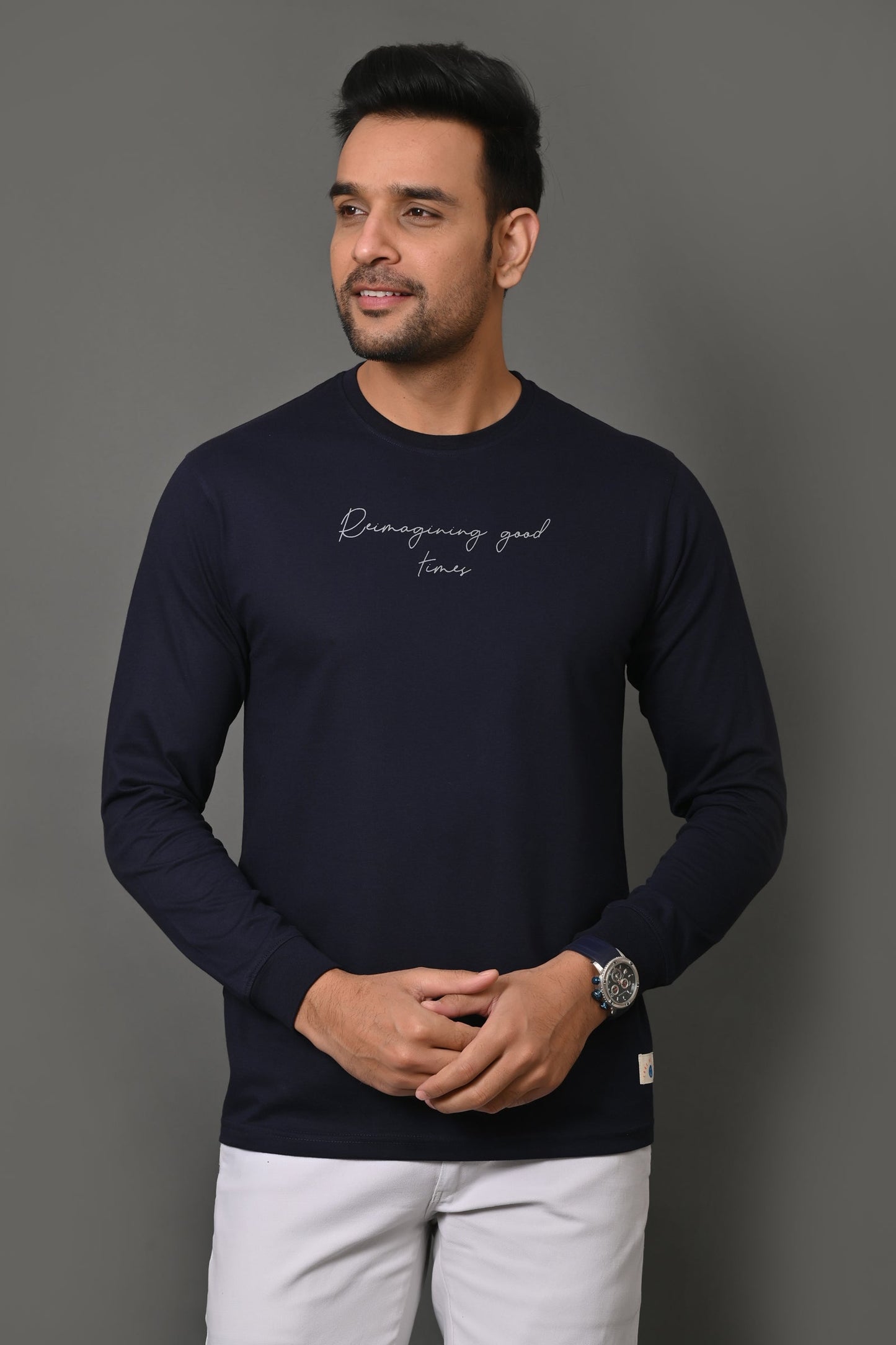 Arbour Men Printed Round Neck Cotton Blend T-Shirt