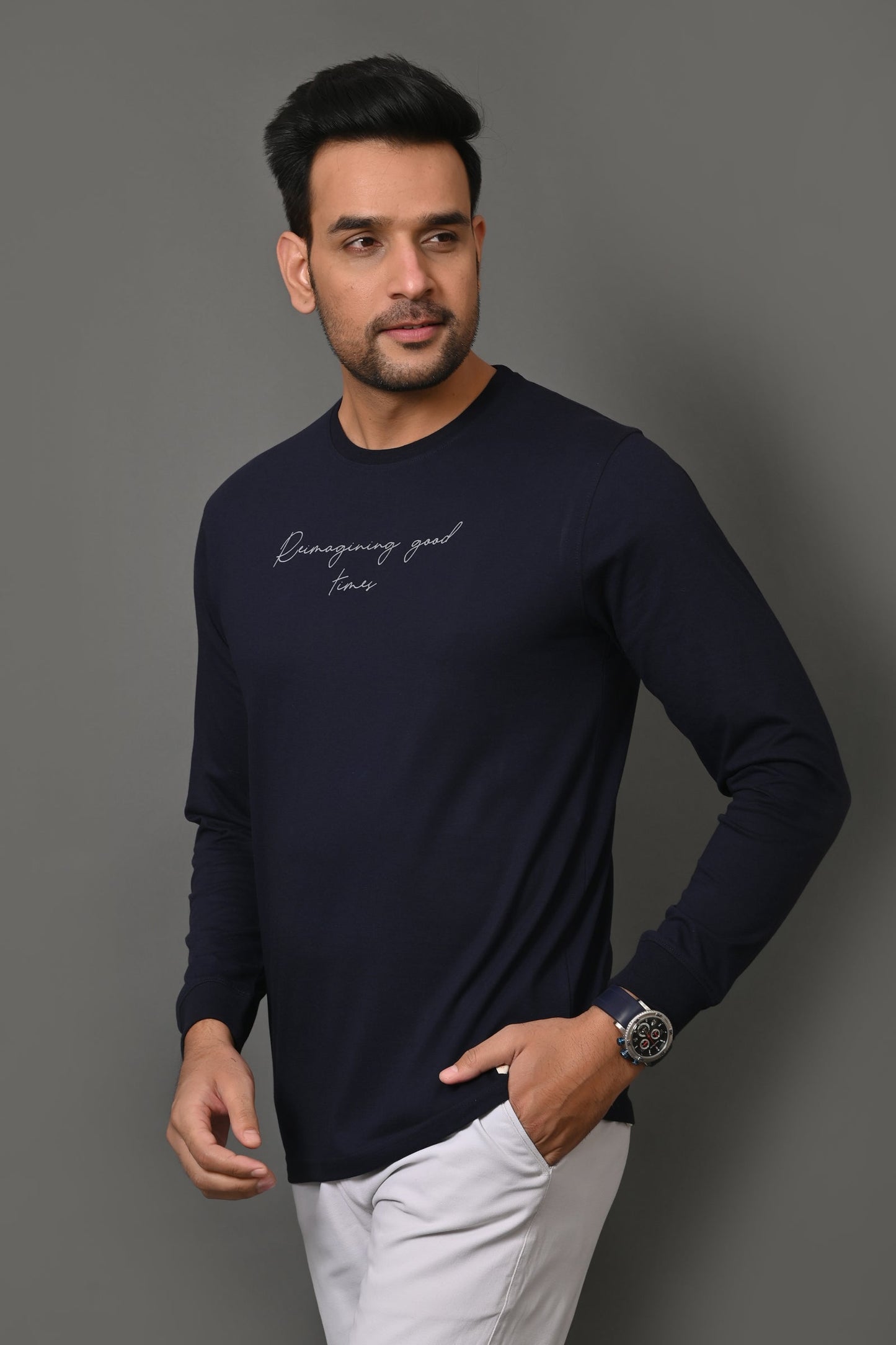 Arbour Men Printed Round Neck Cotton Blend T-Shirt