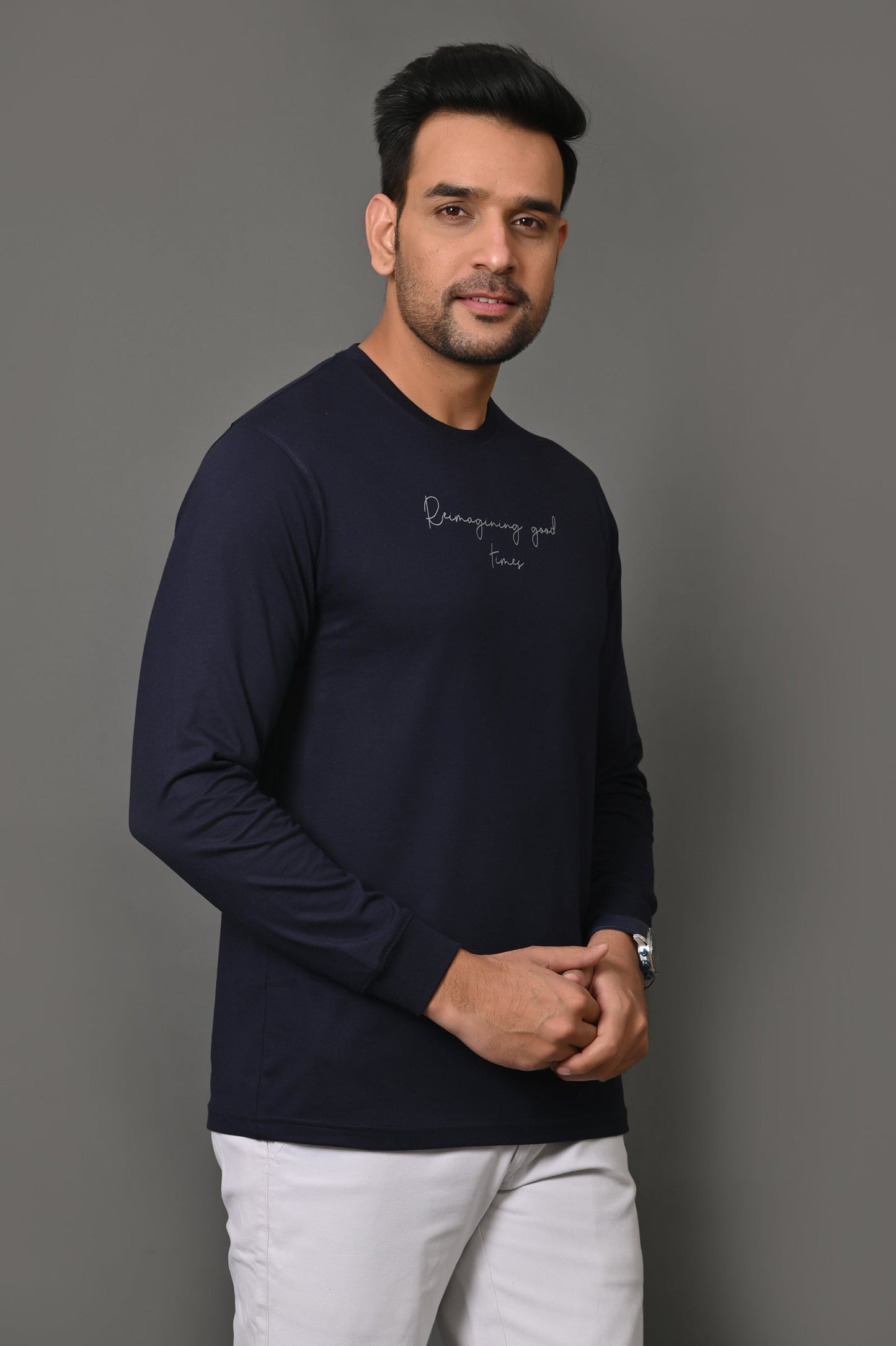 Arbour Men Printed Round Neck Cotton Blend T-Shirt