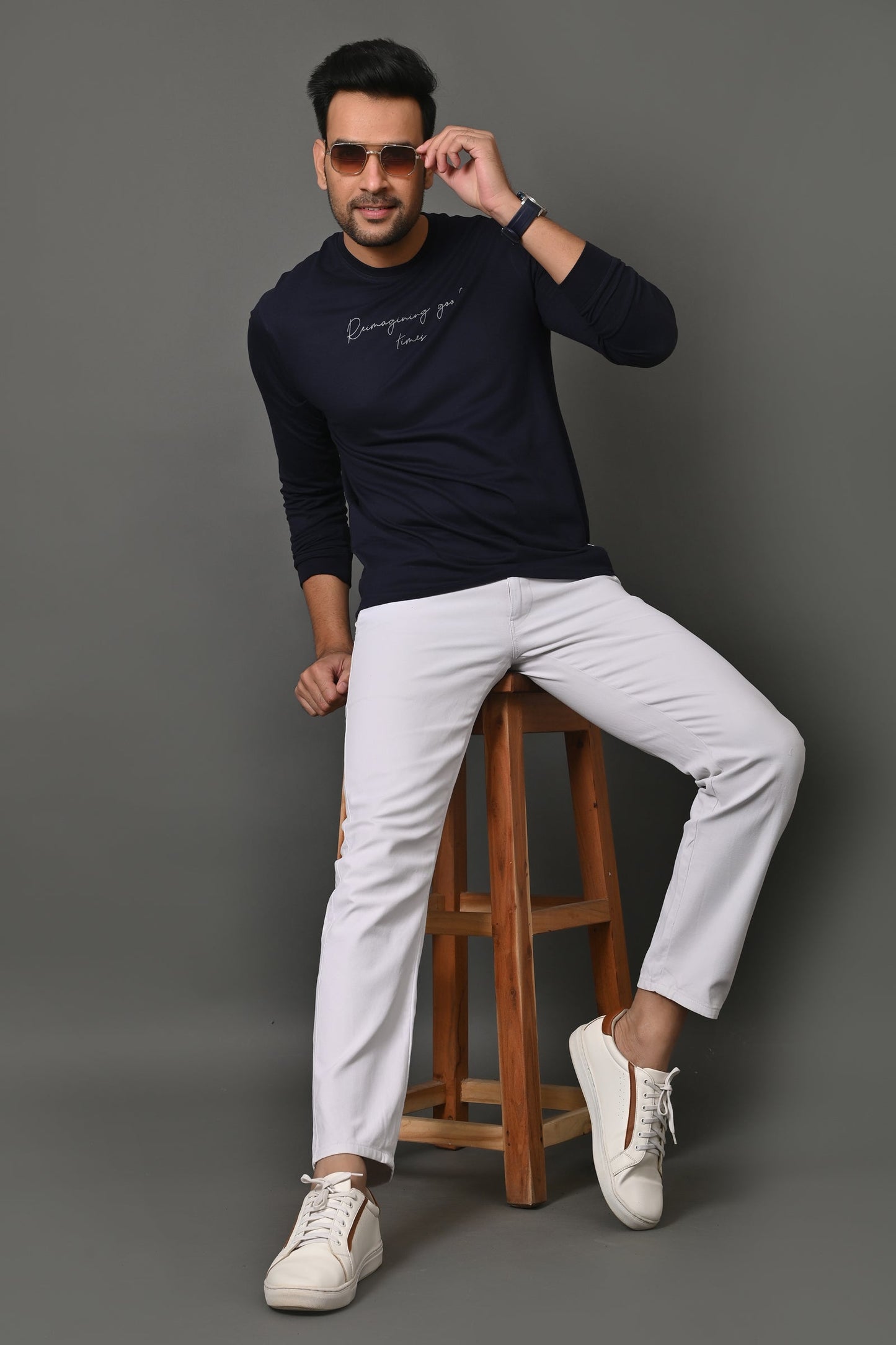Arbour Men Printed Round Neck Cotton Blend T-Shirt