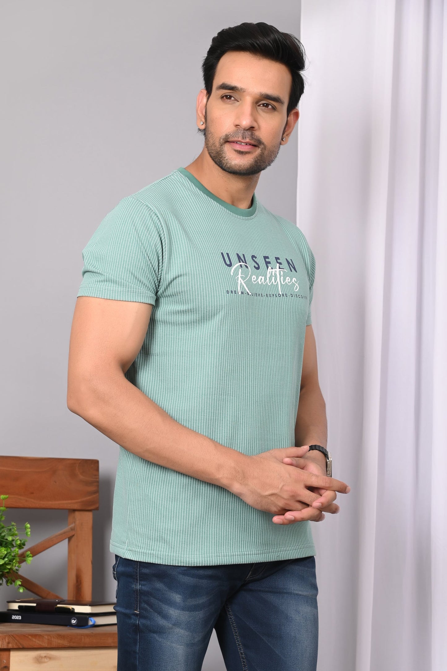 Arbour Men Printed Round Neck Cotton Blend Multicolor T-Shirt