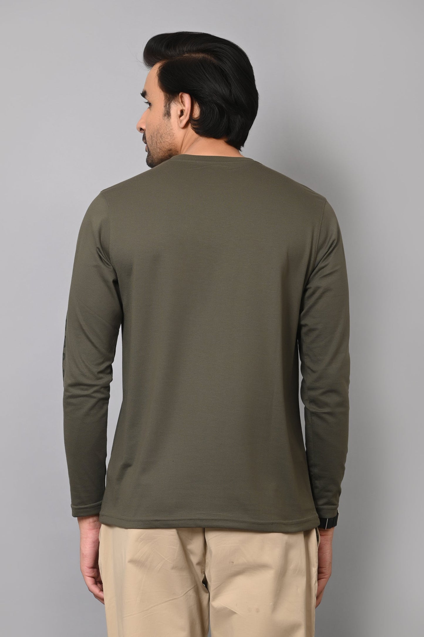 Arbour Men Striped Round Neck Cotton Blend T-Shirt