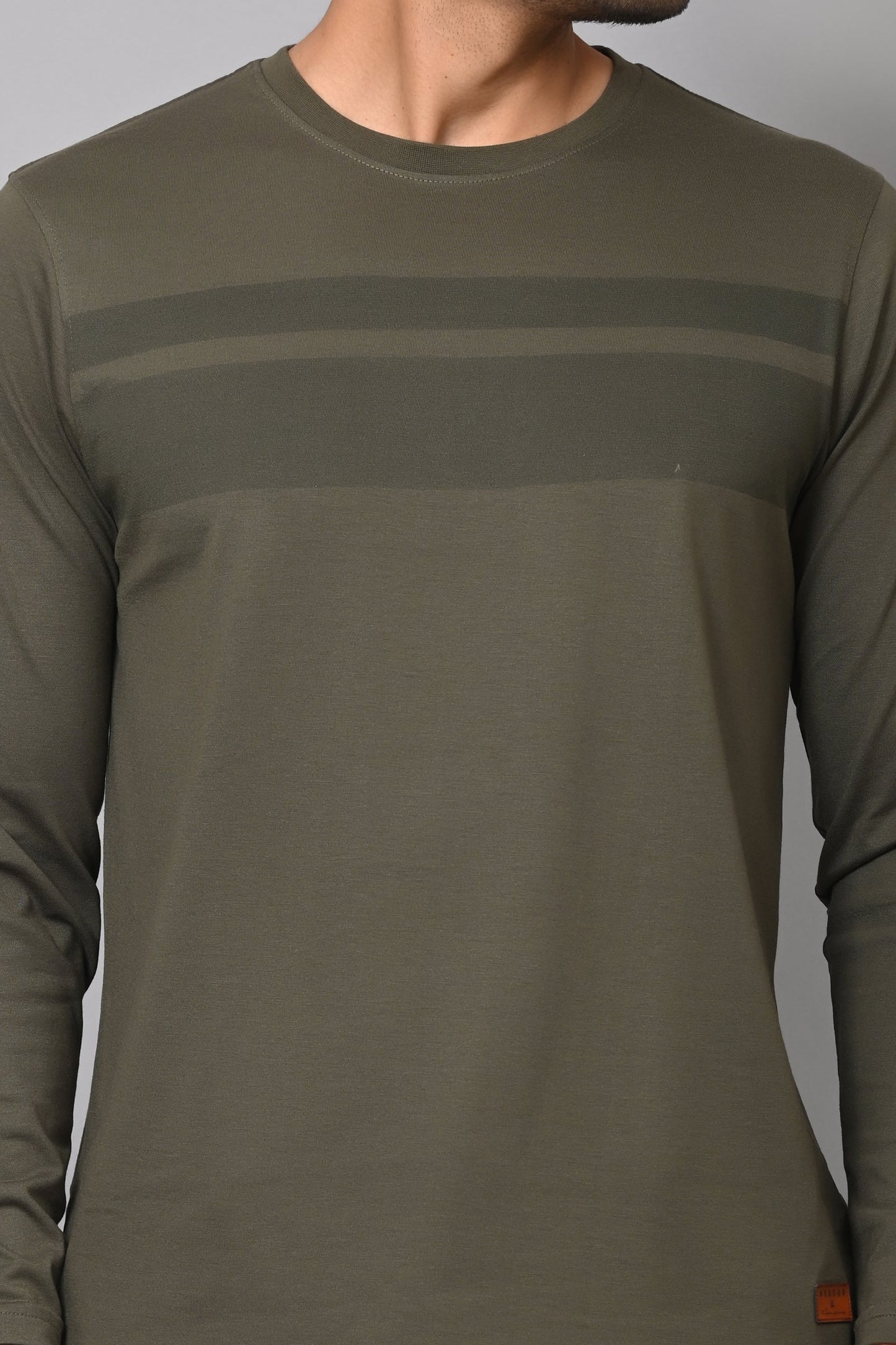 Arbour Men Striped Round Neck Cotton Blend T-Shirt