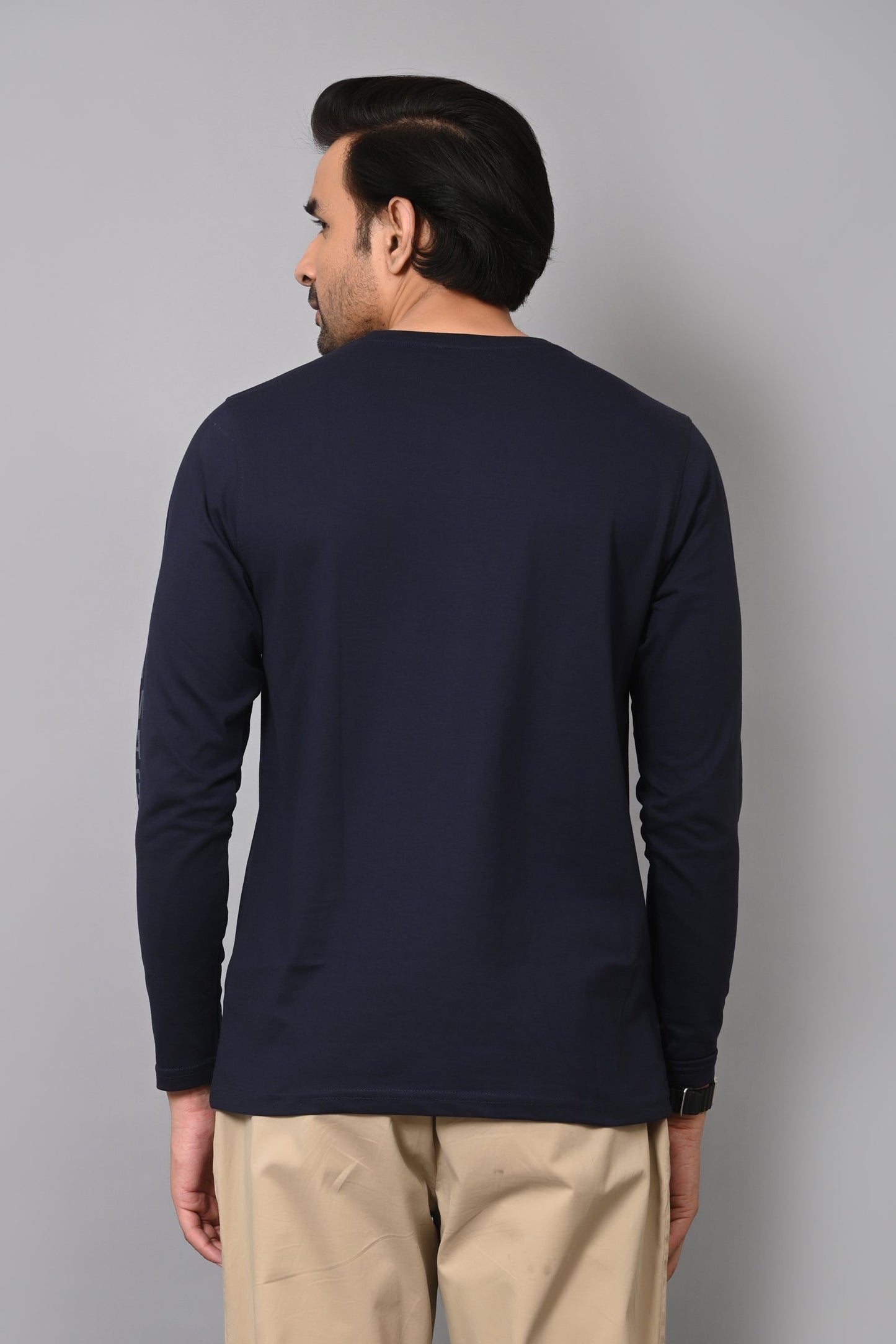 Arbour Men Striped Round Neck Cotton Blend T-Shirt