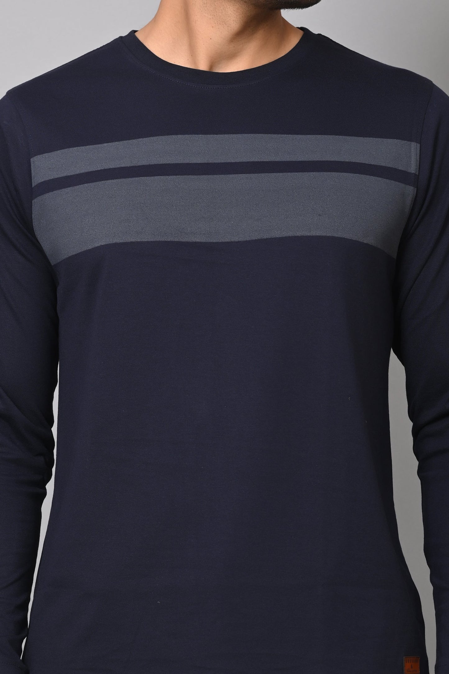 Arbour Men Striped Round Neck Cotton Blend T-Shirt