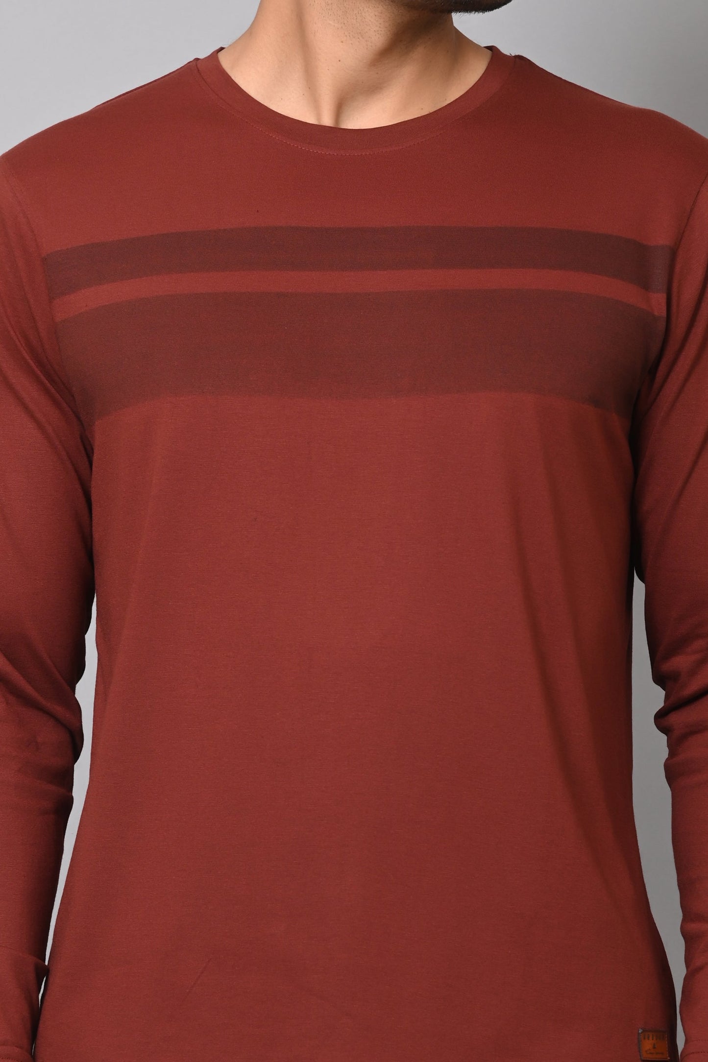 Arbour Men Striped Round Neck Cotton Blend T-Shirt