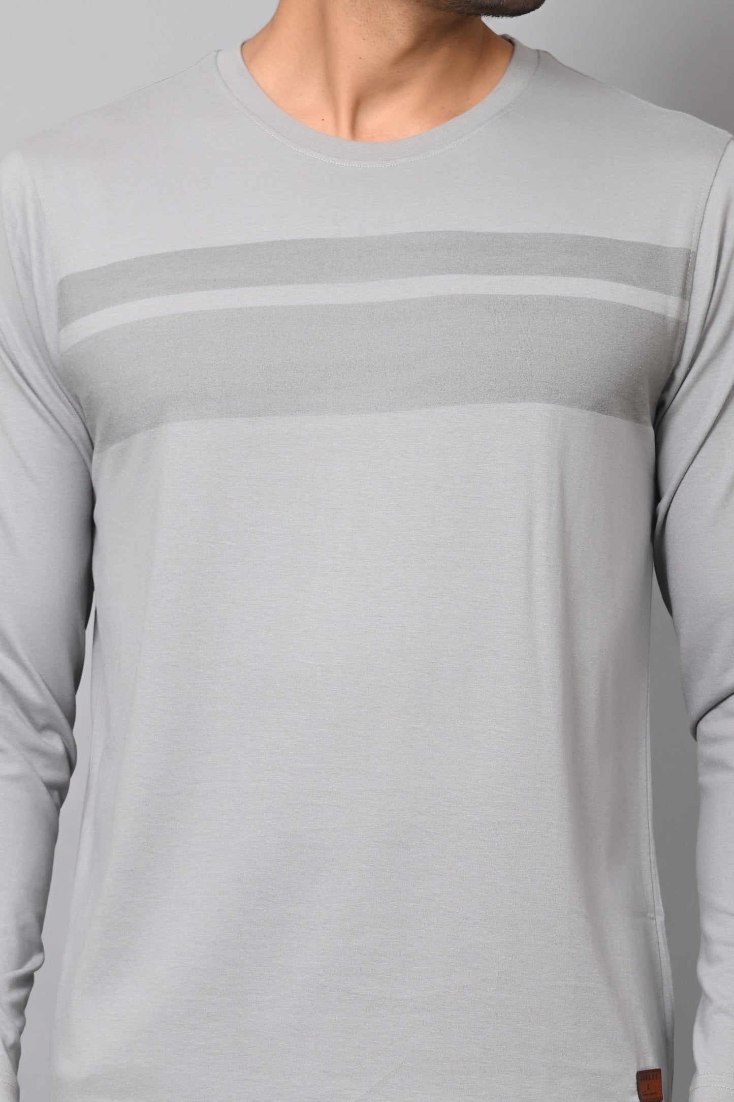 Arbour Men Striped Round Neck Cotton Blend T-Shirt