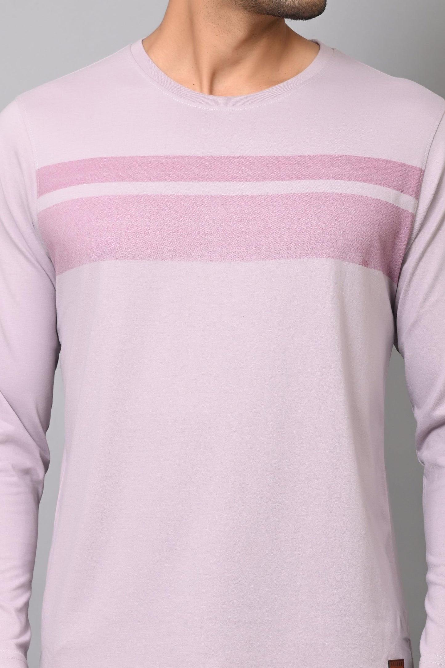 Arbour Men Striped Round Neck Cotton Blend T-Shirt