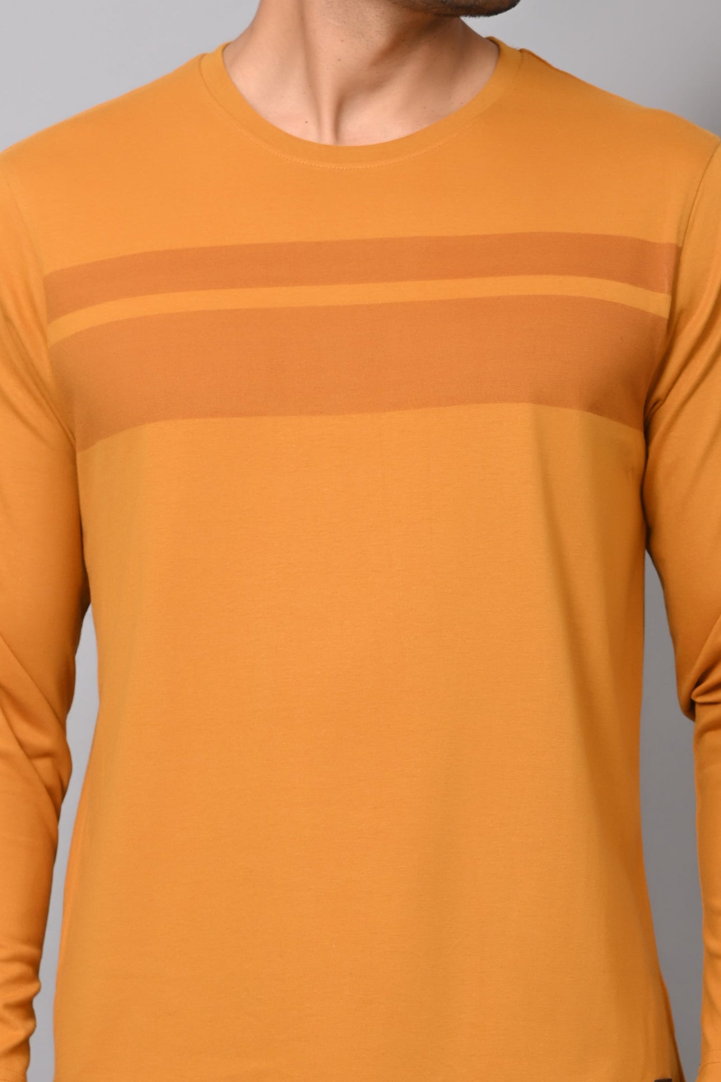 Arbour Men Striped Round Neck Cotton Blend T-Shirt