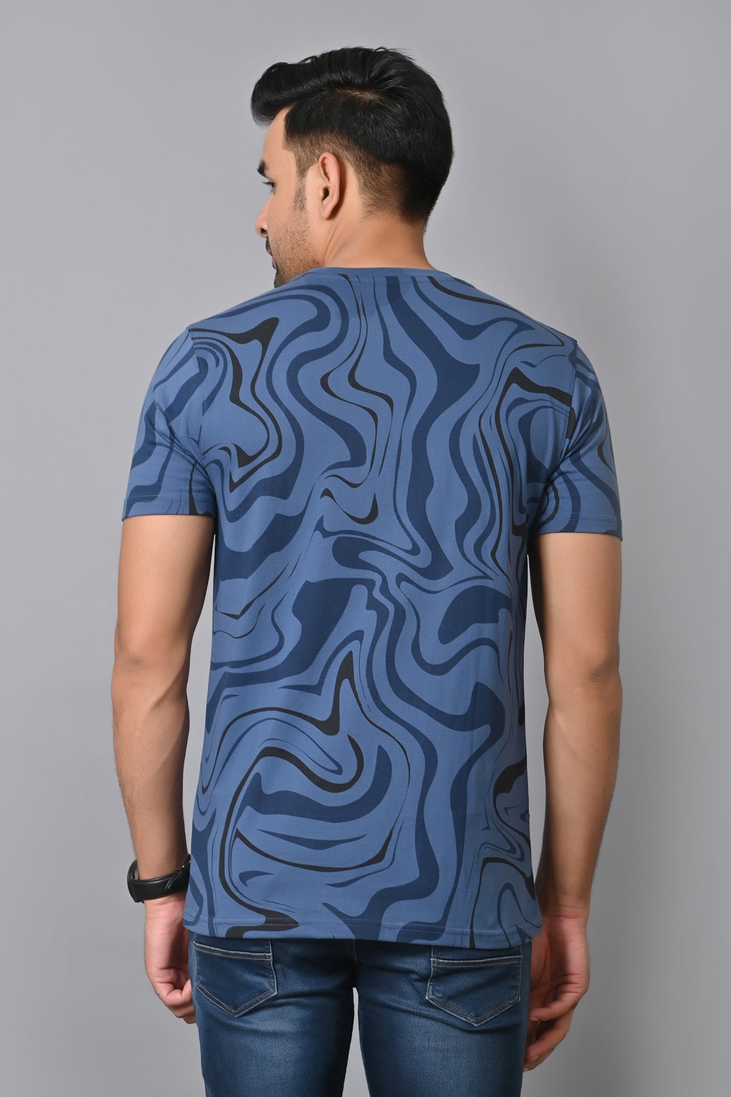 Arbour Men Printed Round Neck Cotton Blend Multicolor T-Shirt