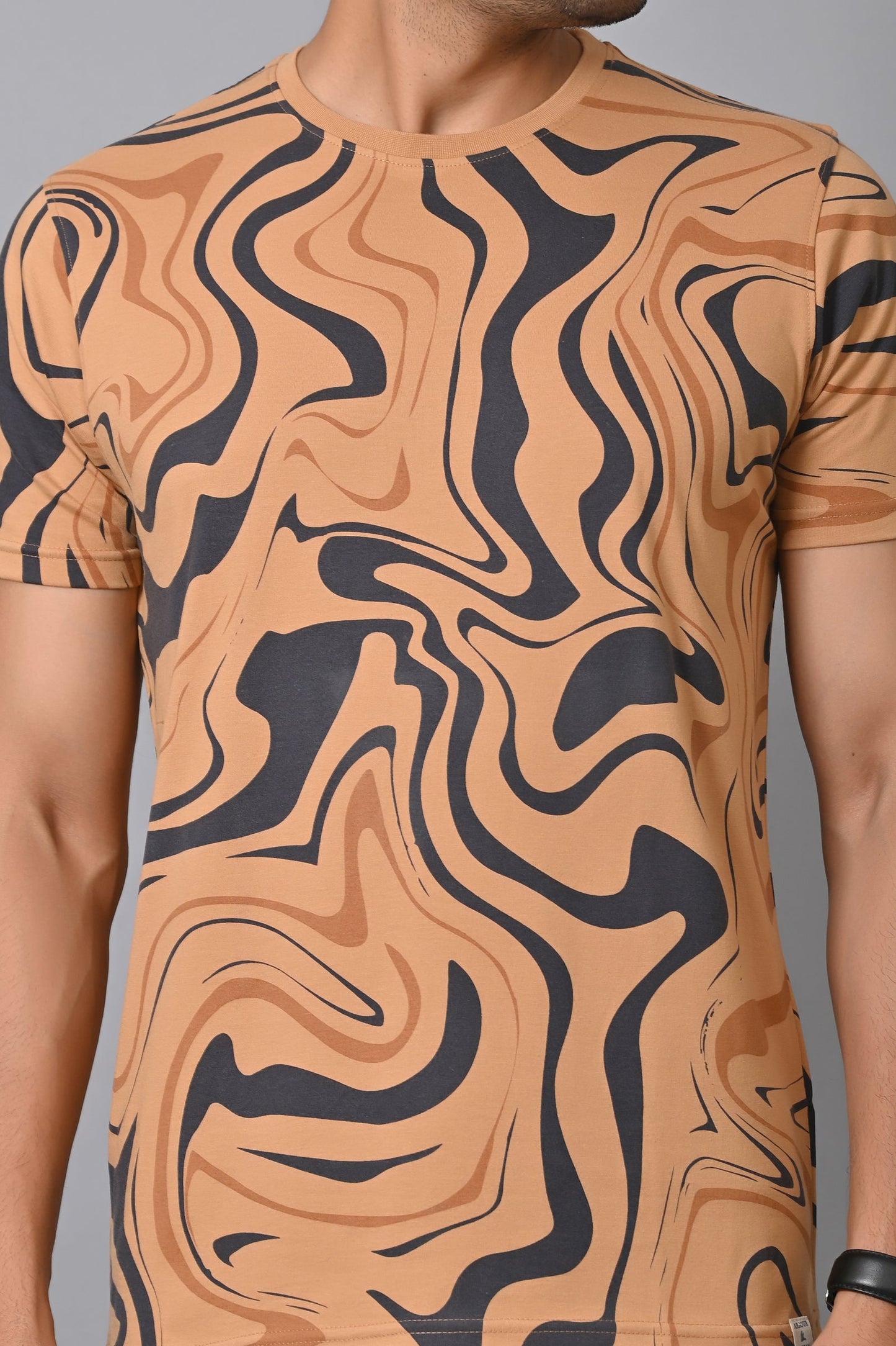 Arbour Men Printed Round Neck Cotton Blend Multicolor T-Shirt