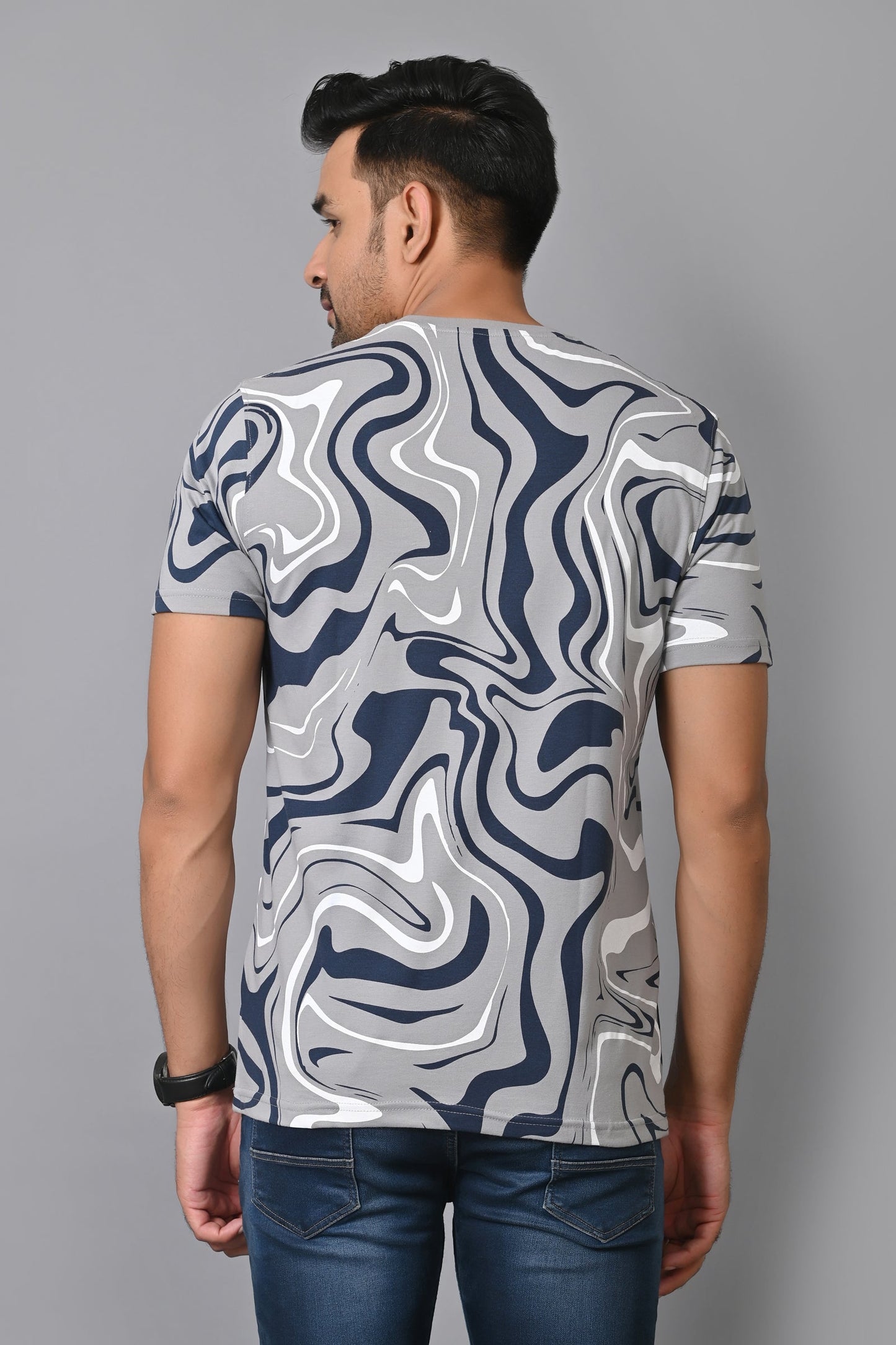 Arbour Men Printed Round Neck Cotton Blend Multicolor T-Shirt