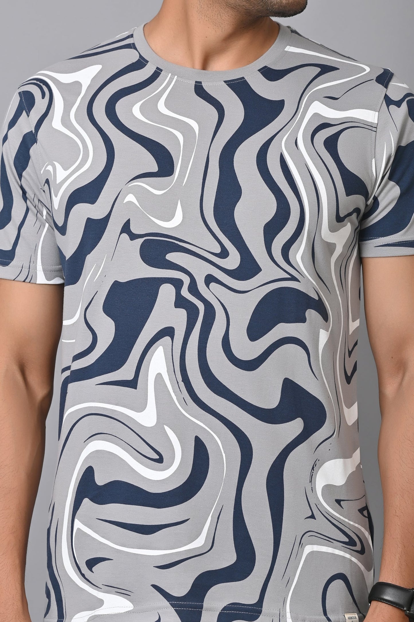 Arbour Men Printed Round Neck Cotton Blend Multicolor T-Shirt